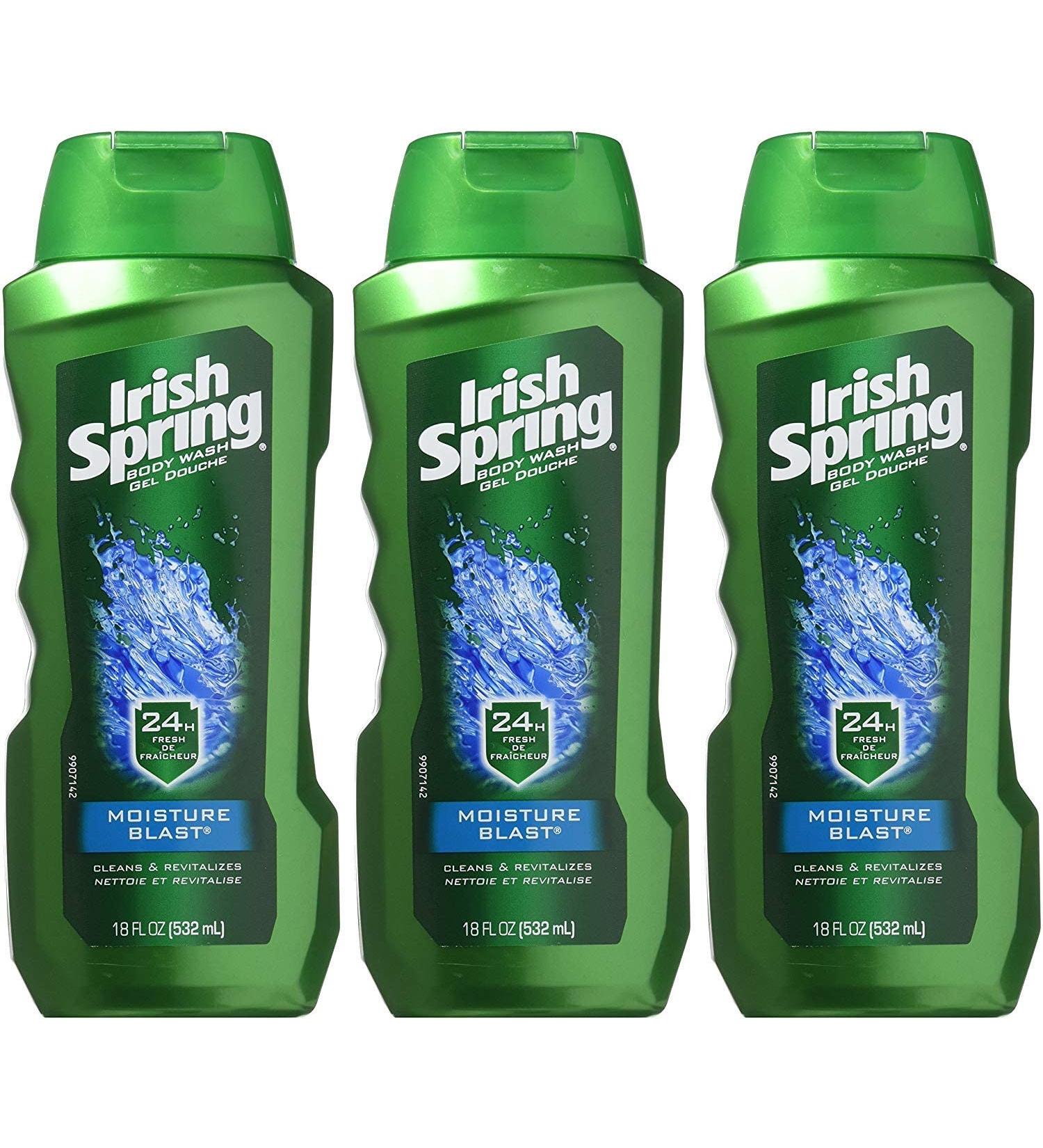 Irish Spring Moisture Blast Body Wash 18 oz (Pack of 3) - Hydrating Formula | 18 Fl Oz - Buy Online on GoSupps.com