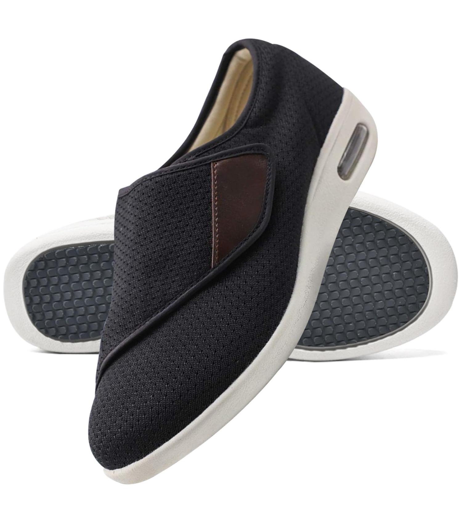 Diabetic Shoes for Men - Extra Wide Breathable Knit Walking Shoes for Pain Relief | Includes 3 Pairs of Insoles | Size 11.5 Black - Buy Online on GoSupps.com