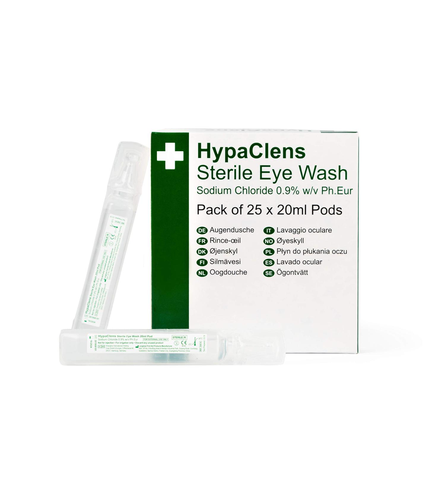 Safety First Aid Group HypaClens Sterile Saline Eye Wash Pods - 20 ml (Bulk Pack of 250) 20 ml (Pack of 25) Eye Wash Pods (Pack of 250) Single - Buy Online on GoSupps.com