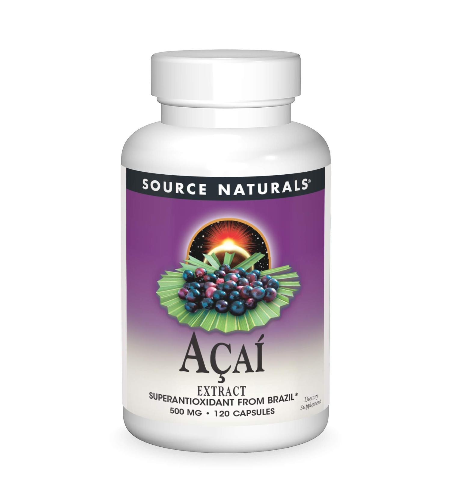 Source Naturals Acai Extract 500 Mg Capsule, 120 Count - Buy Online on GoSupps.com