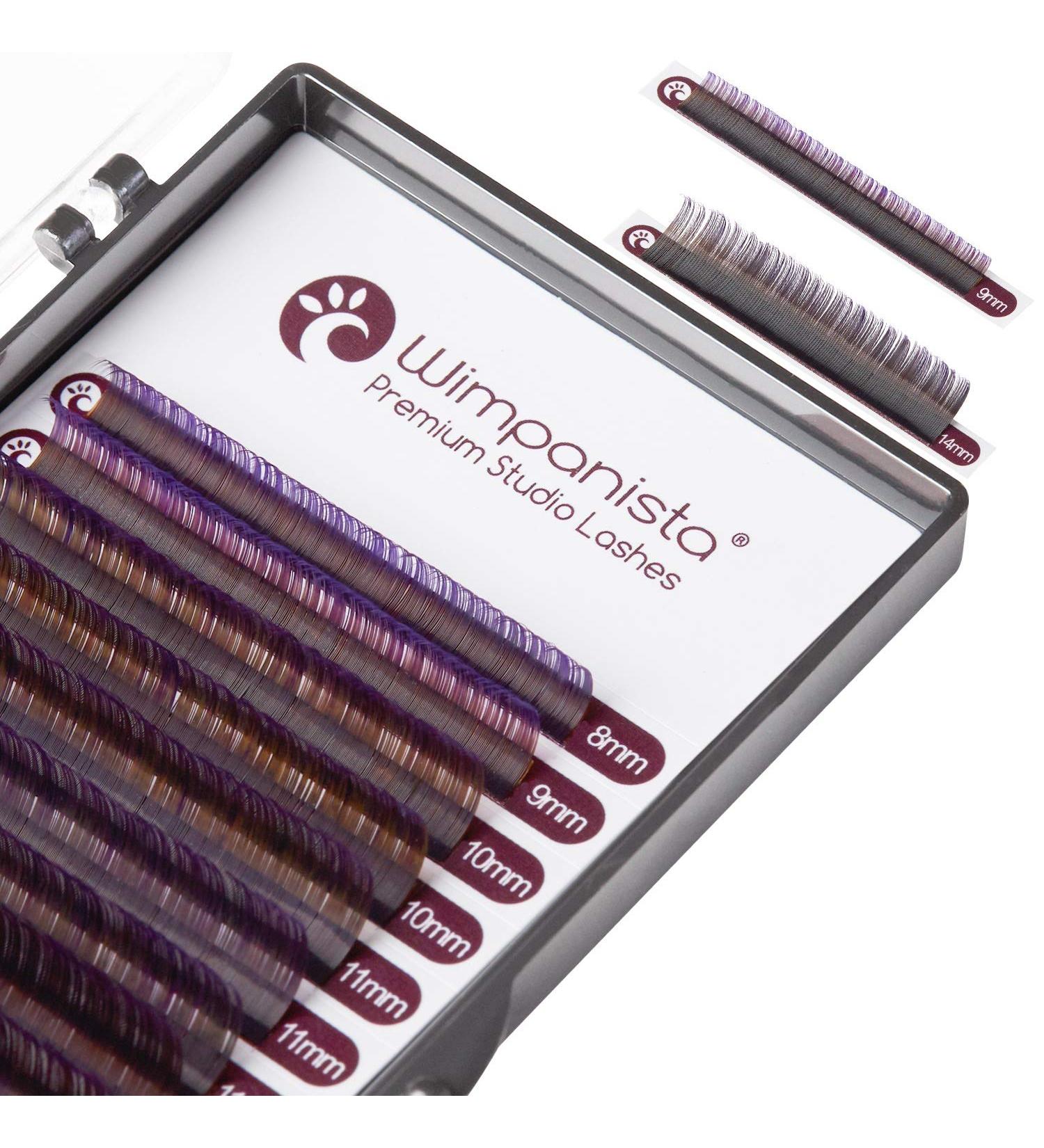 Ombr Violet Silk Eyelashes C Curl 0.07mm - 8-14mm Mix - Volume Lashes for Eyelash Extensions - 16 Strips - International Shipping - Buy Online on GoSupps.com