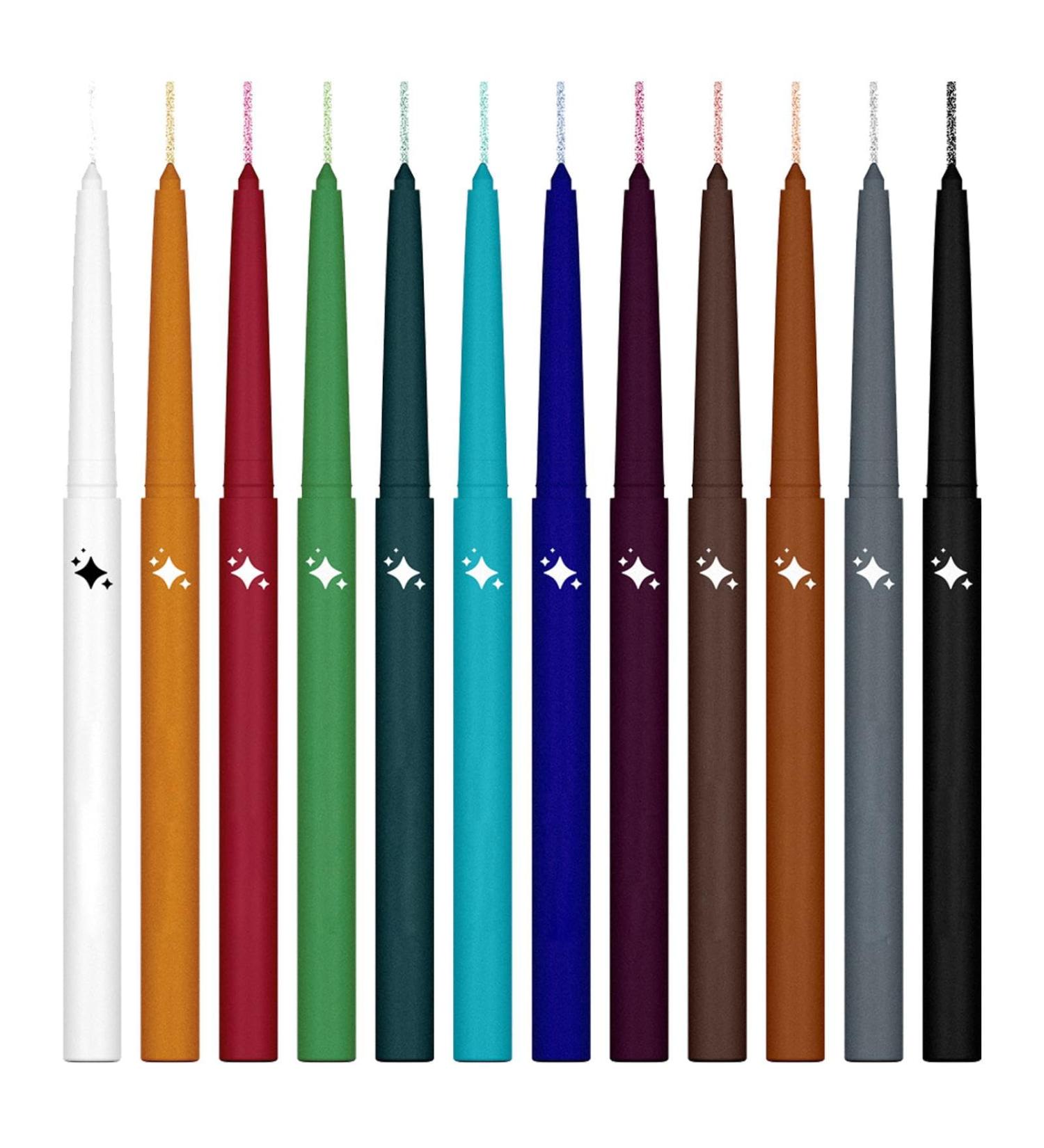 Eye Liner Pencils - 12 Colors Glitter Eye Liners Sweatproof Makeup Colors Waterproof Eye Liners Long Lasting Eye Colors for Women Girls - Buy Online on GoSupps.com