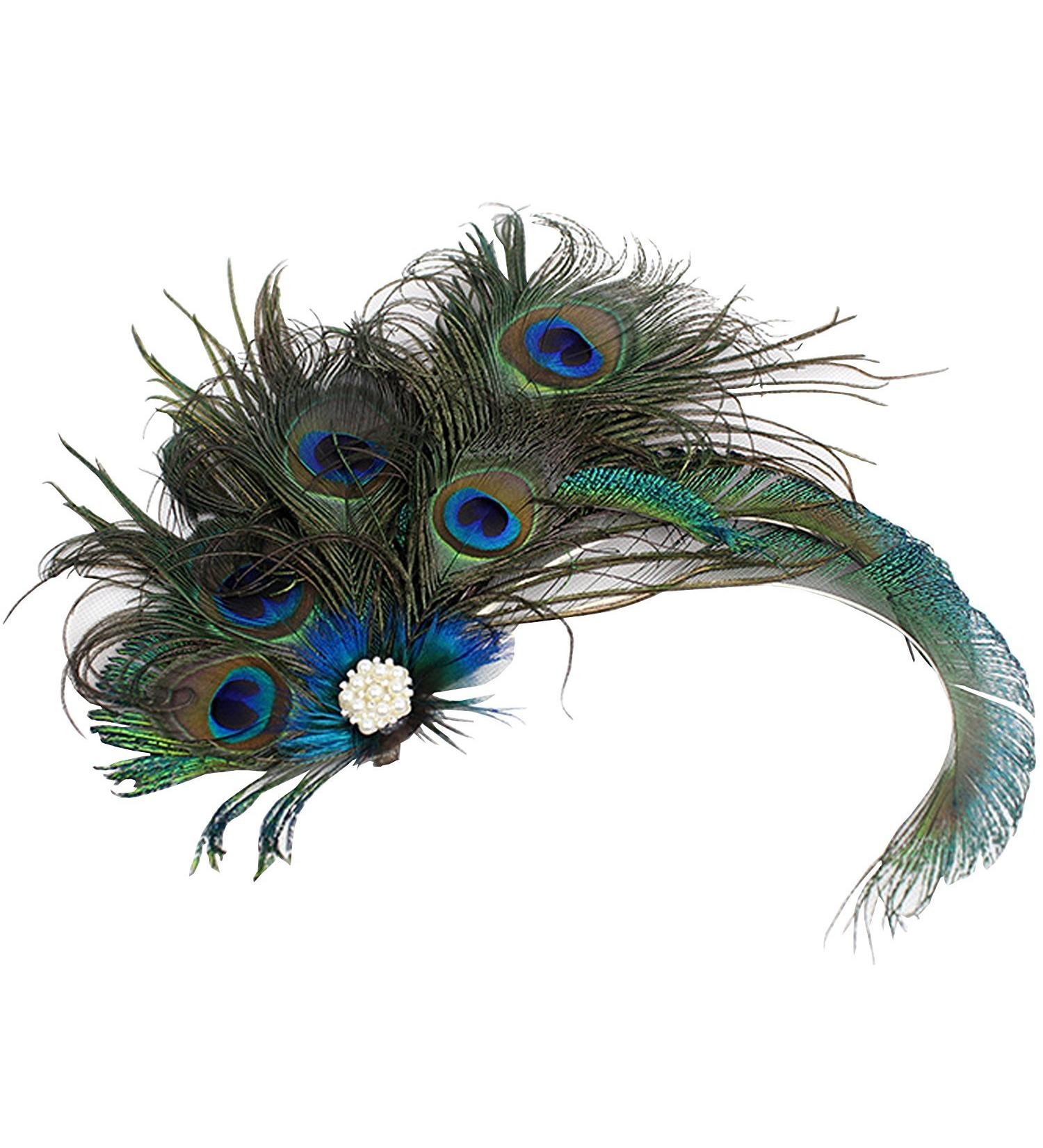 Peacock Feather Hair Clip - Retro Wedding Carnival Party Hairpin for Women and Girls - Buy Online on GoSupps.com