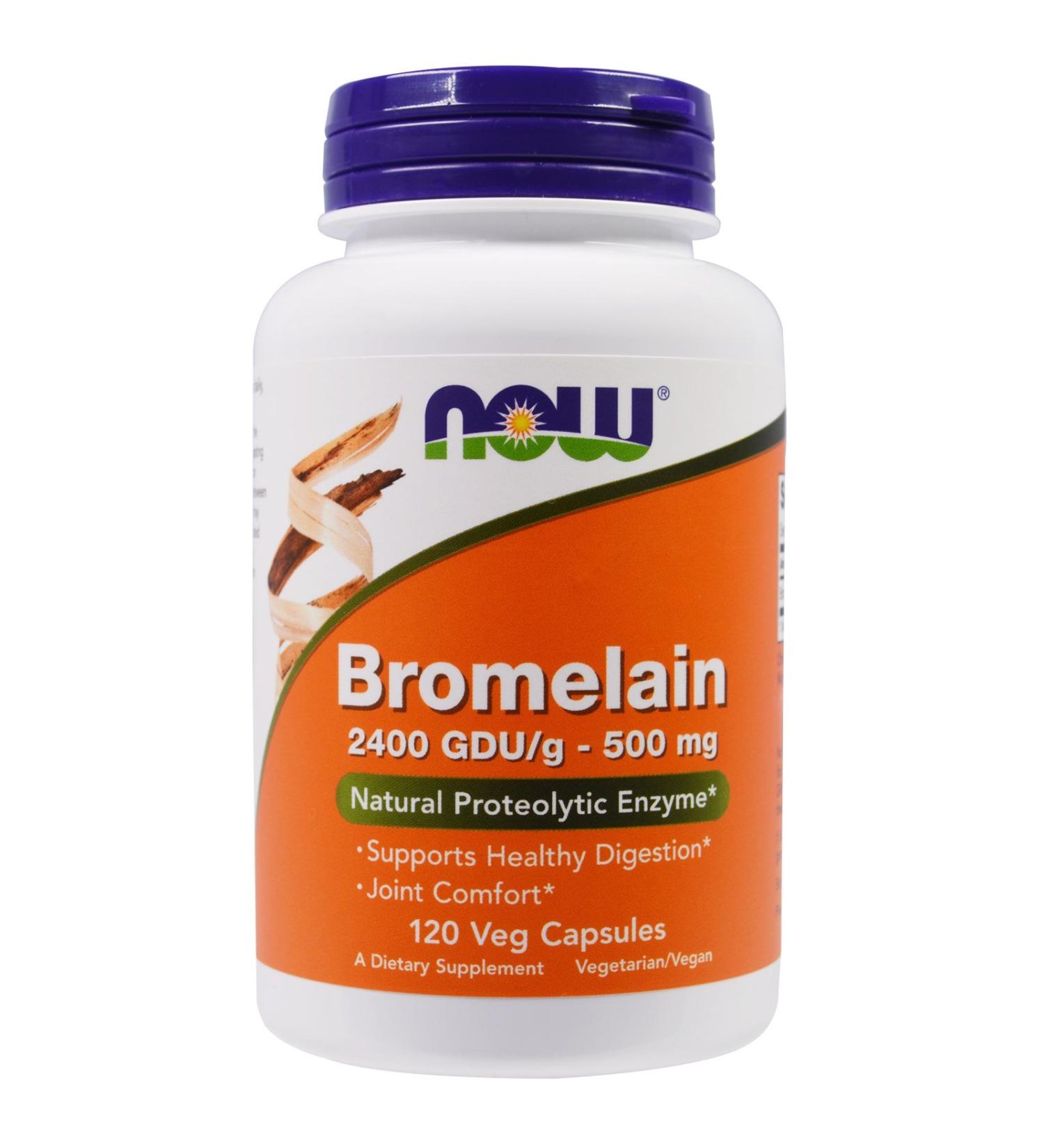 Now Foods Bromelain 2400Gdu/500mg, 120 Vcaps (Pack of 2)
