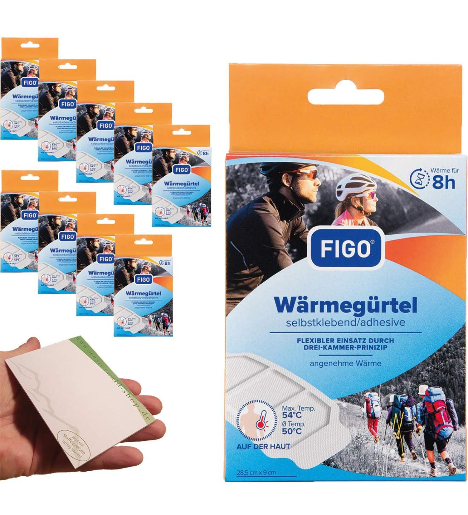 10 pieces Figo 8h heat patch heat belt heat pad wellness patch heat 28.5 x 9cm + varivendo notepad
