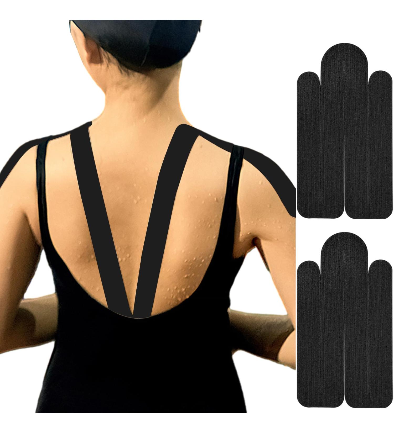 Kinesiology Tape Breathable Kinesiology Athletic Tape - Sports Tape for Knee Shoulder and Elbow Precut Strips for Muscle Relief and Joint Support Pochy Black 2 pieces per bag - Buy Online on GoSupps.com