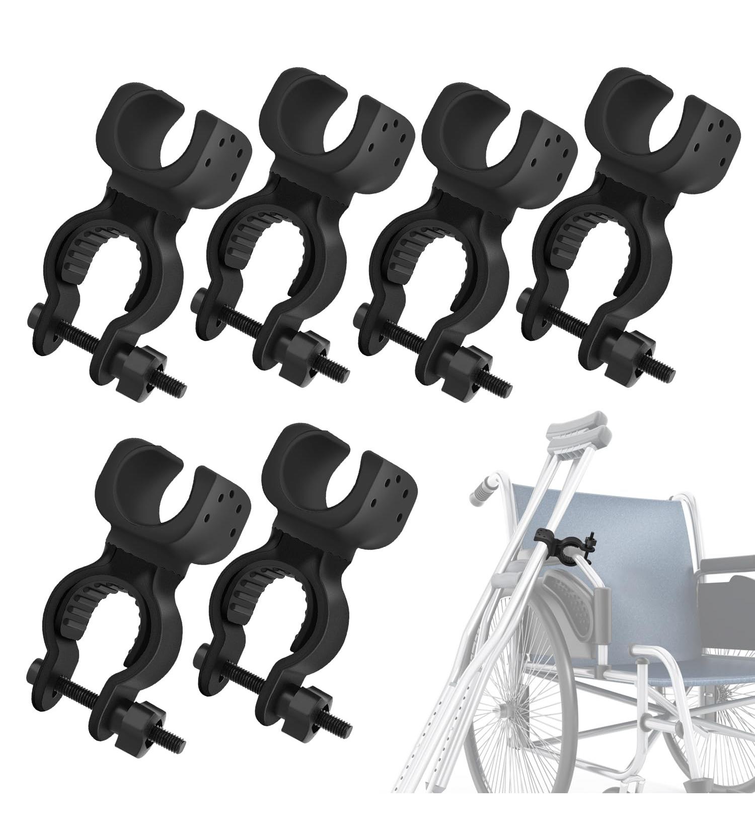 Tophoniex 4 Pack Walking Stick Holders Universal Crutches Stick Bracket Accessories Cane Holder for Drive Rollator Walker Wheelchair Black - Buy Online on GoSupps.com
