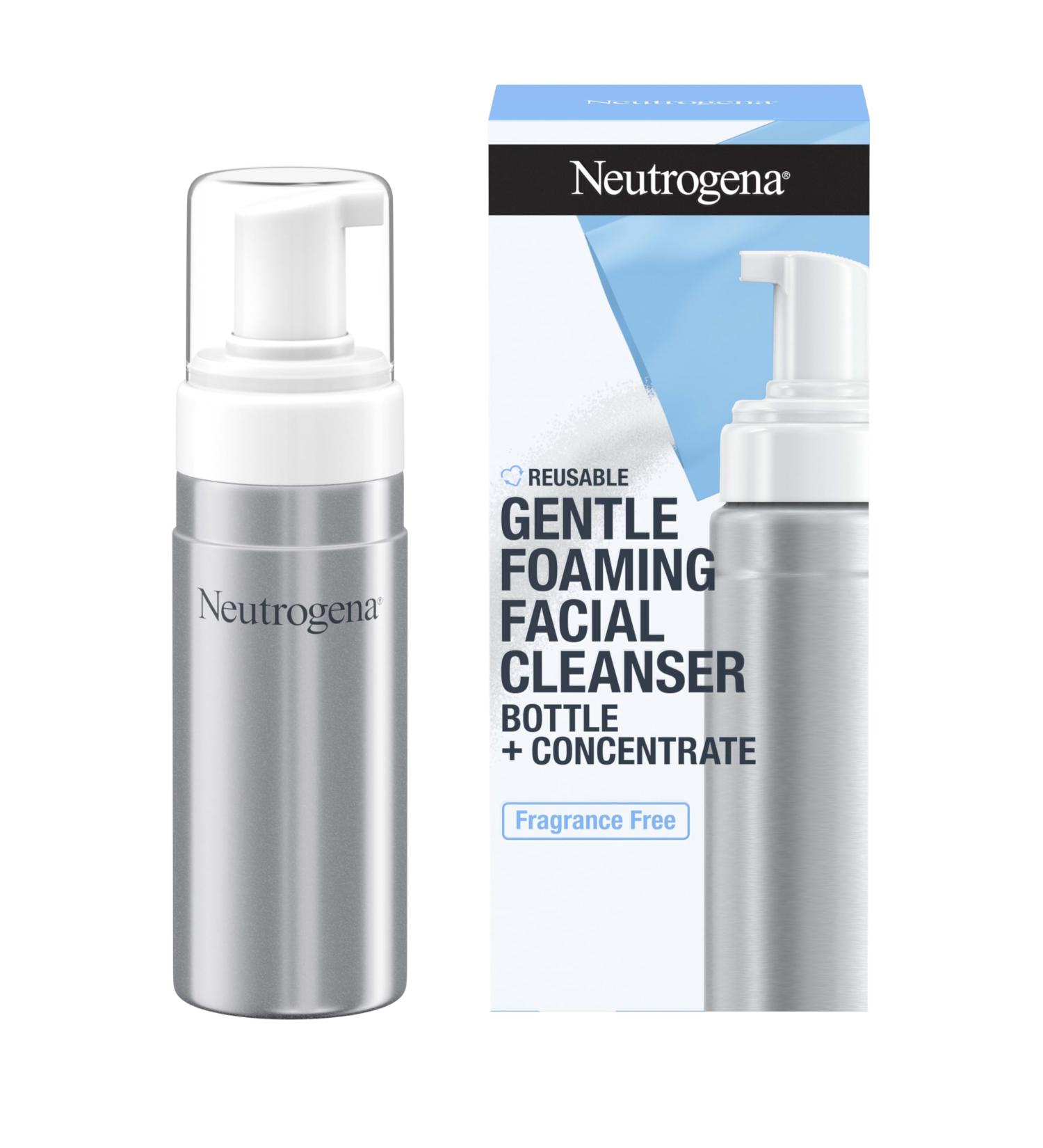 Neutrogena Reusable Gentle Foaming Facial Cleanser Starter Kit Fragrance-Free Face Wash Concentrate is Gentle Enough for Sensitive Skin 1 Reusable Pump Bottle & 1 Refill Pack 7.5 fl. oz 7.5 Fl Oz (Pack of 1) - Buy Online on GoSupps.com