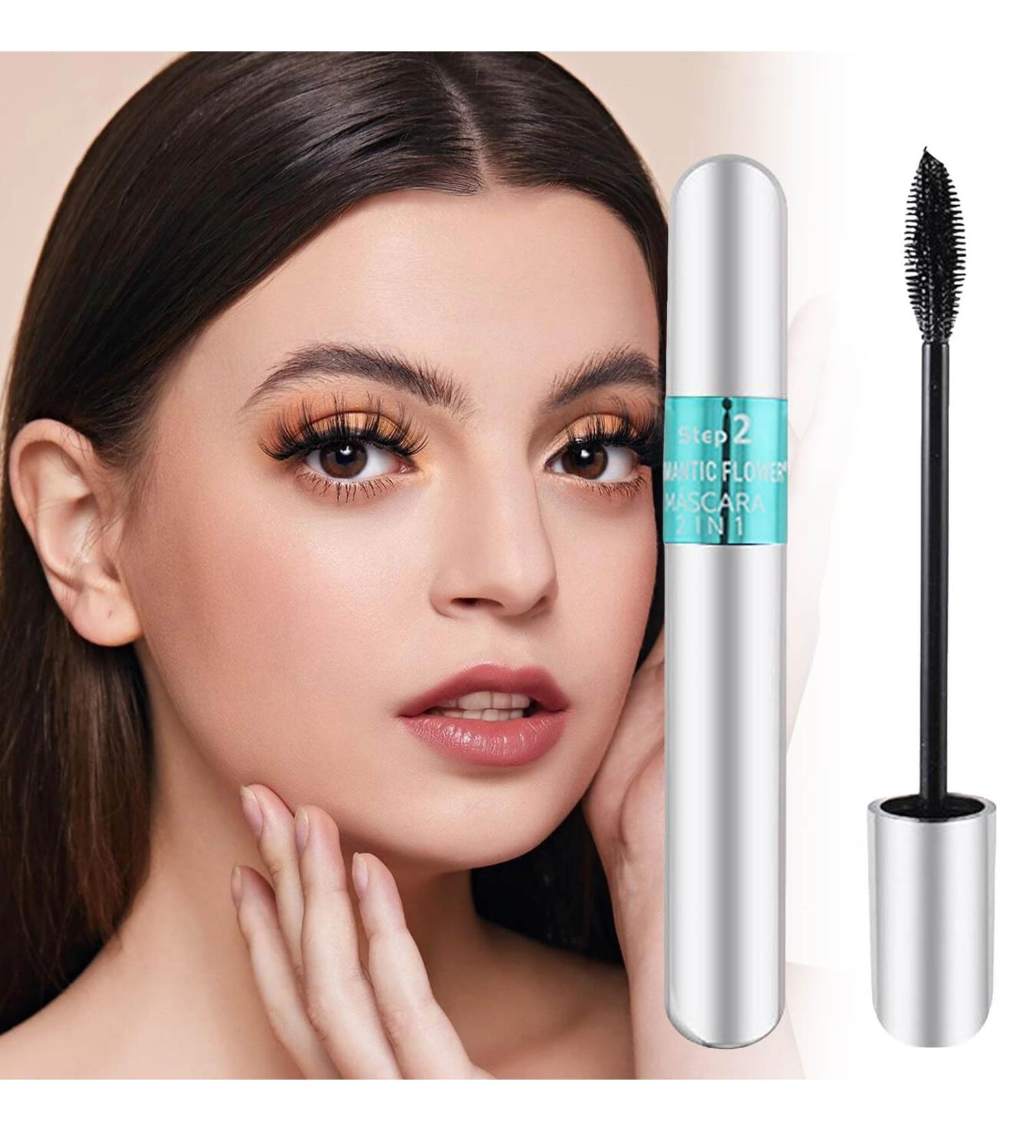 2 in 1 Tubing Mascara Black Volumizing and Lengthening 3D Natural Curling Eyelash Mascara Longer Waterproof Eye Makeup Lash Extensions Mascara (2 Pcs) - Buy Online on GoSupps.com