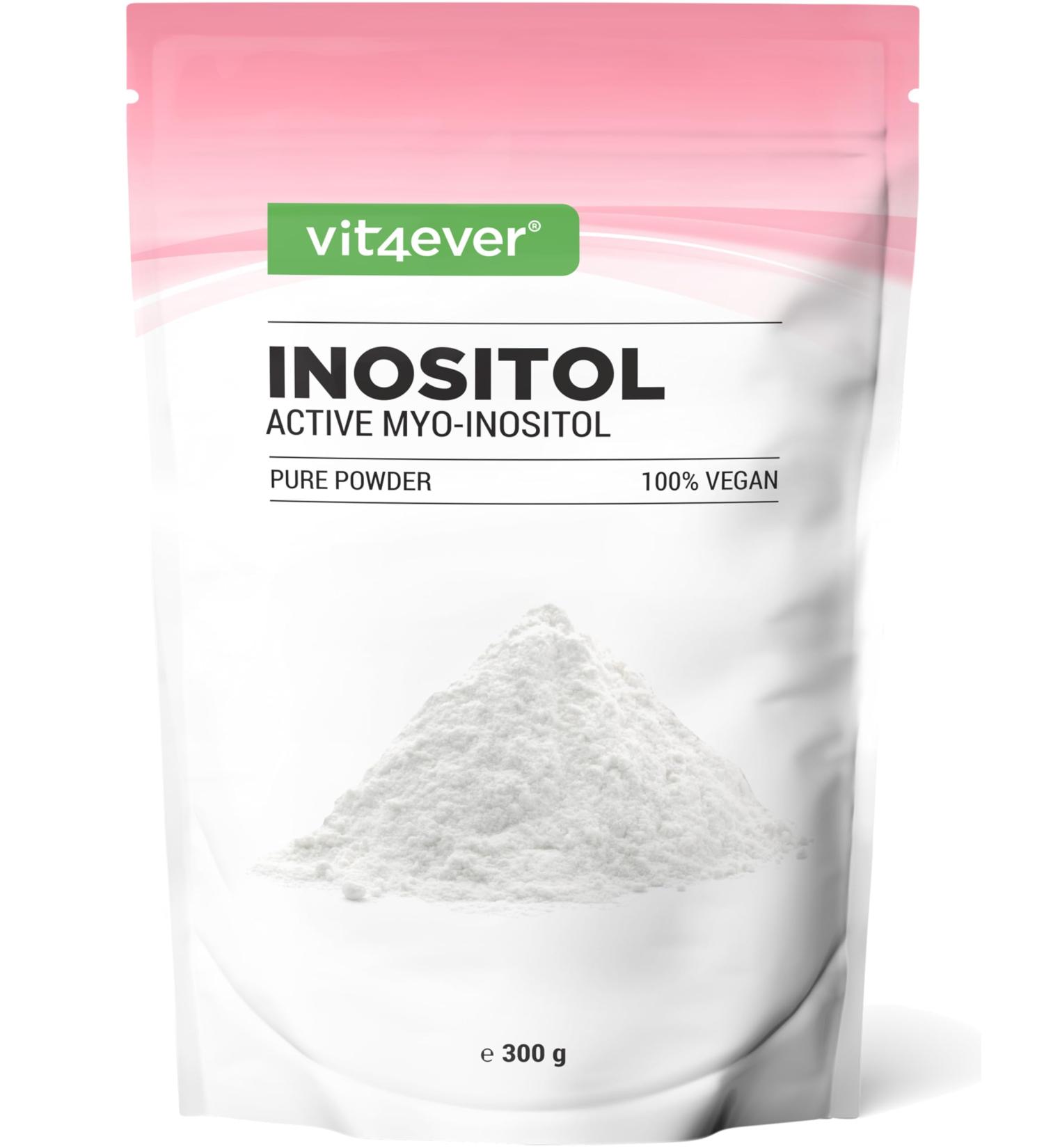  Vit4ever Inositol Pure 300g - High-purity Myo-inositol powder - neutral taste - 4000mg per daily dose - good solubility with measuring spoon vegan additive-free - Buy Online on GoSupps.com
