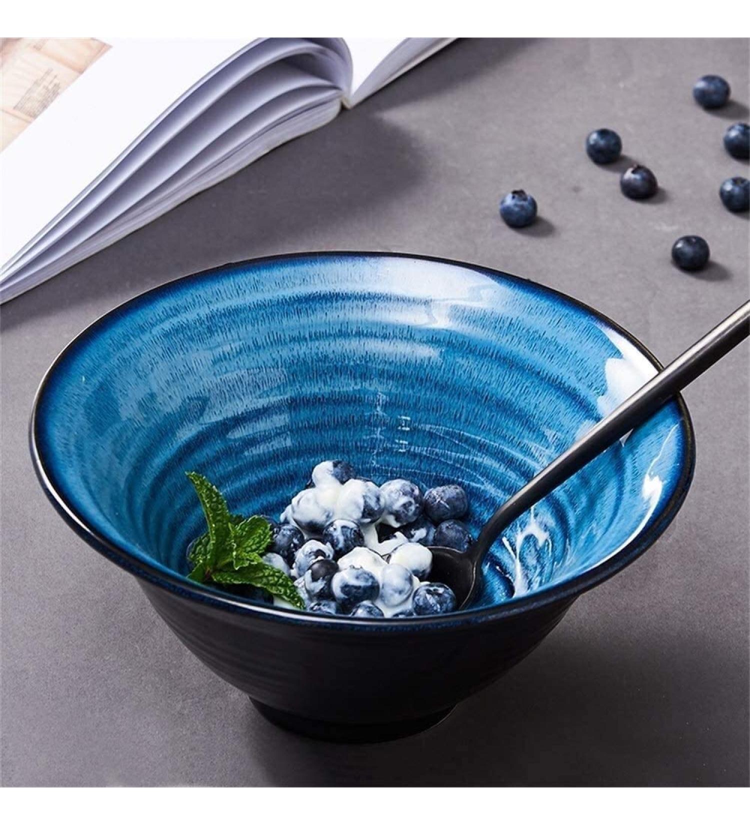 Accessories Kitchen Pantryware Multi Purpose/Salad Serveware serving bowls Mixing bowlLarge Capacity Salad Bowl Soup Bowl Ramen Noodle Bowl Mixing Bowl Fruit Snack Dessert Cereal Bowl Creative Ceramic 7.3 inches - Buy Online on GoSupps.com