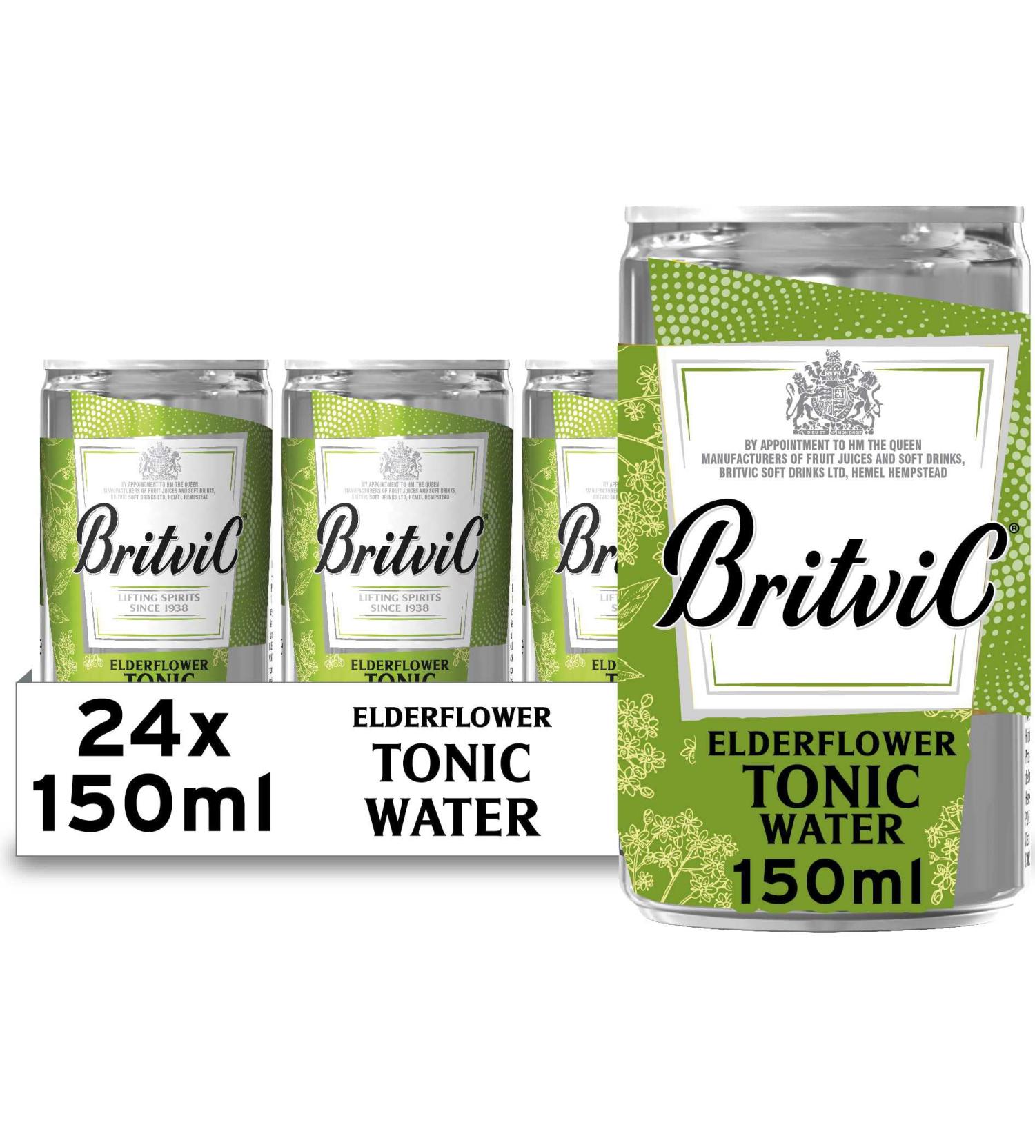 Britvic Low Calorie Elderflower Tonic Water 24x150ml - Refreshing and Light Drink Option - Buy Online on GoSupps.com