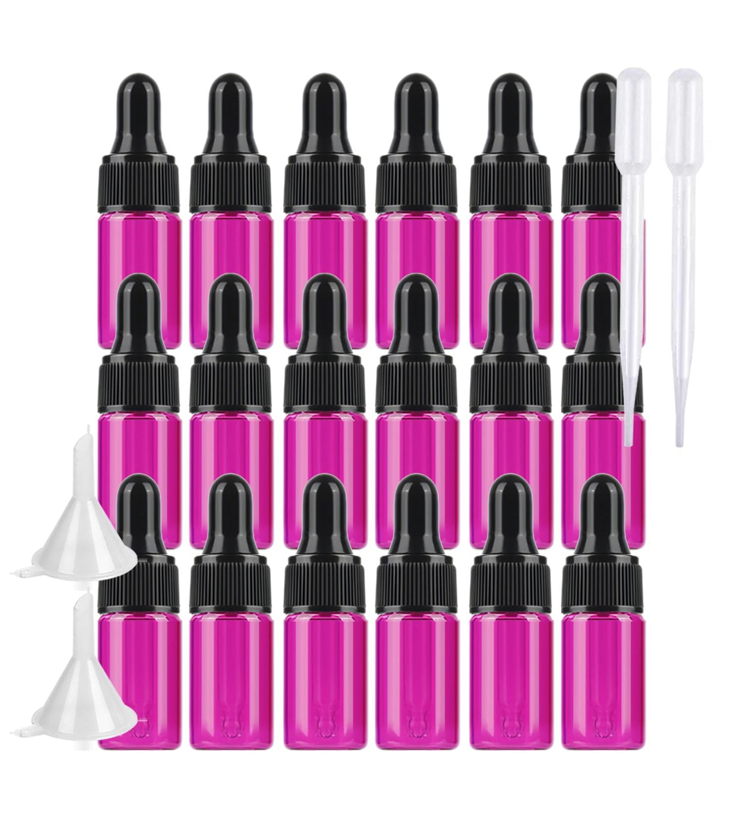 BPZXL 20 pcs Empty 3ml Pink Glass Pipette Bottles - Small Amber & Pink Dripping Bottles for Essential Oils & Aromatherapy - Buy Online on GoSupps.com