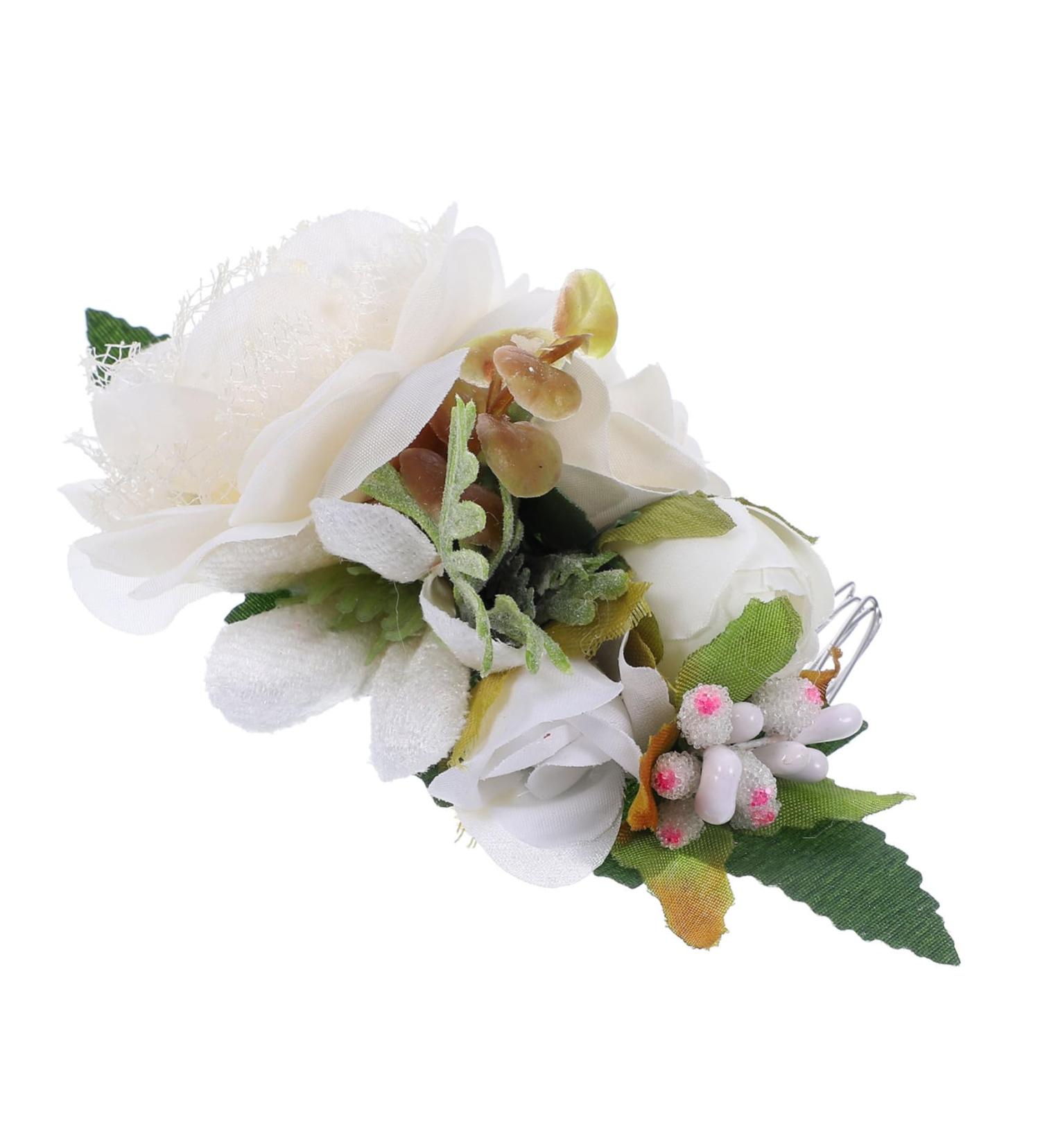 Housoutil Bridal Hair Accessories Hair Comb Hair Side Comb Hair Ornament Floral Hair Accessories Bridal Hair Clip Bridal Headpiece Women Headdress Tiara Flowers Wedding Bride Silk Flower - Buy Online on GoSupps.com