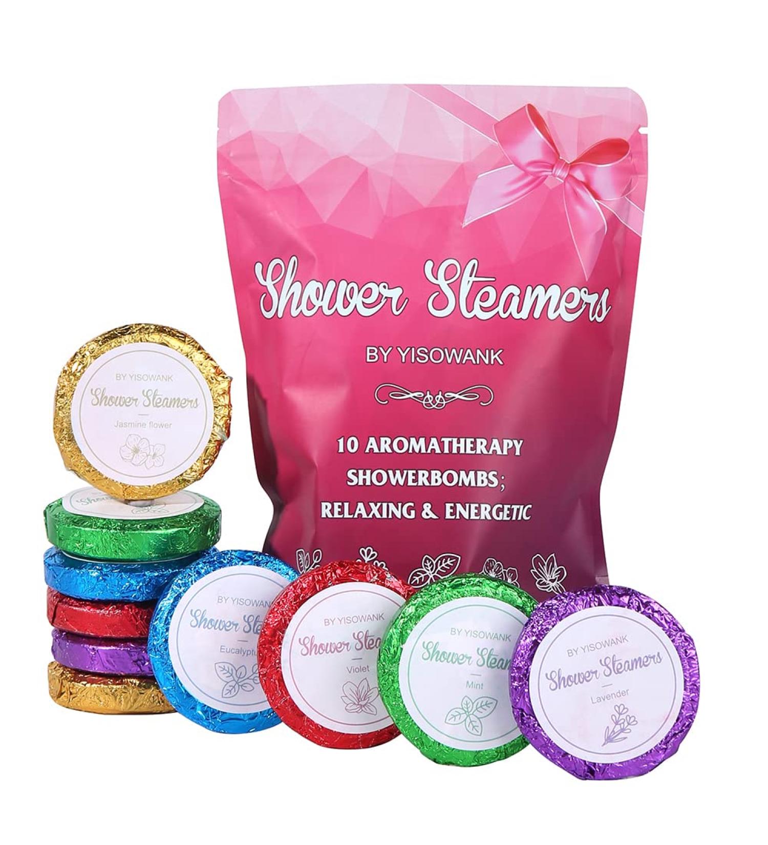 10-Pack Shower Steamers with Eucalyptus, Lavender, Mint, Jasmine & Violet Essential Oils for Aromatherapy - Men and Women - Buy Online on GoSupps.com