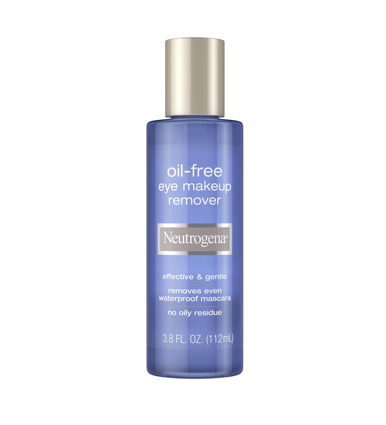 Neutrogena Oil-Free Liquid Eye Makeup Remover - Residue-Free & Gentle Solution with Aloe & Cucumber Extract - 3.8 fl. oz - Buy Online on GoSupps.com
