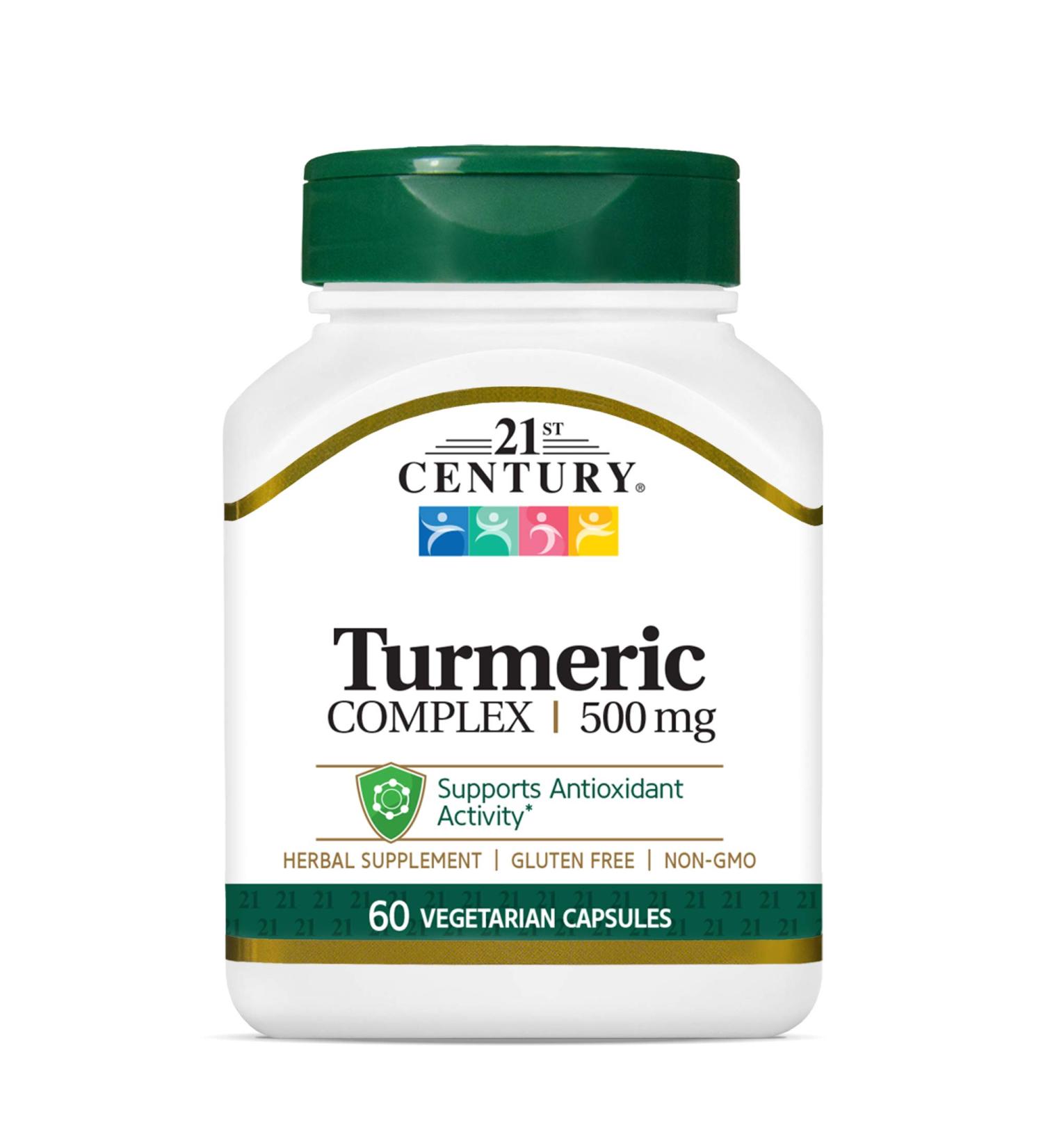 21st Century Turmeric Complex 500mg - 60 Vegetarian Capsules for Joint & Health Support - Buy Online on GoSupps.com