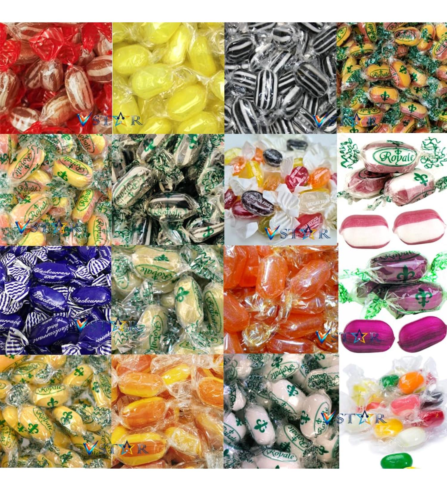 Pick & Mix Sweets Retro Candy Sweets Assorted Wrapped Boiled Sweets - Sugar Free Hard Boiled Sweets (Random mixed sugar free boiled sweets 500g) Random mixed sugar free boiled sweets 500g