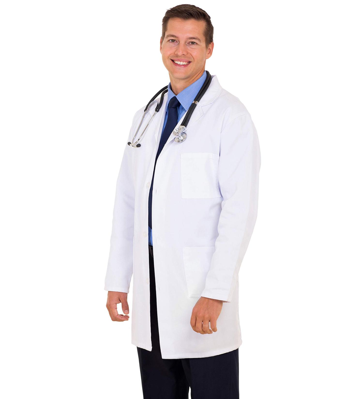 Figura Elevar Deals Men's Professional Lab Coat - 40 Inch Kick Pleat Doctor Coat (X-Large) - Buy Online on GoSupps.com