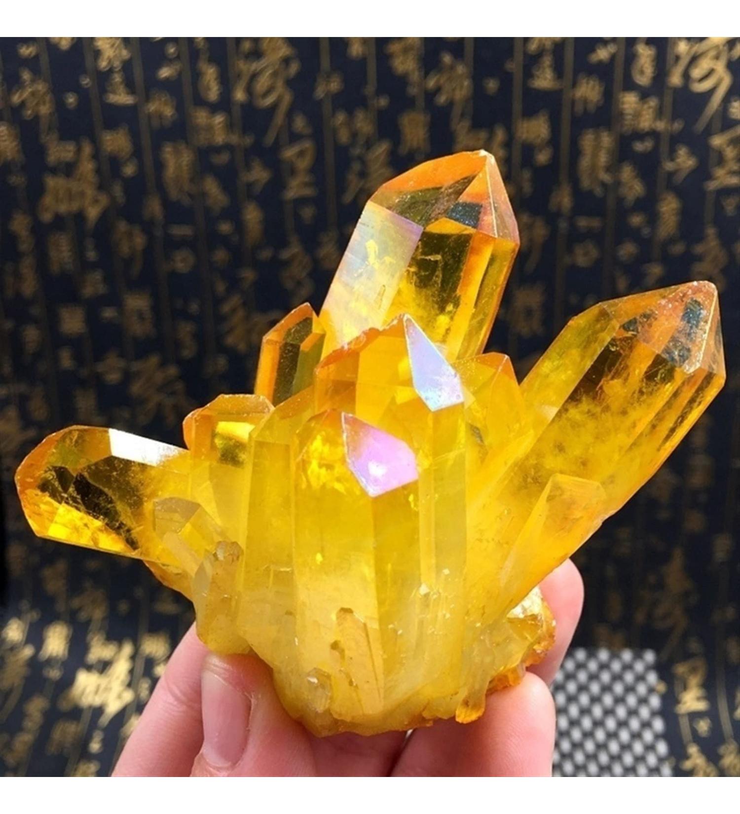 Natural Yellow Crystal Quartz Citrine Cluster Specimen Ornaments Approx 6cm Crystal Cluster 85-120g - Buy Online on GoSupps.com