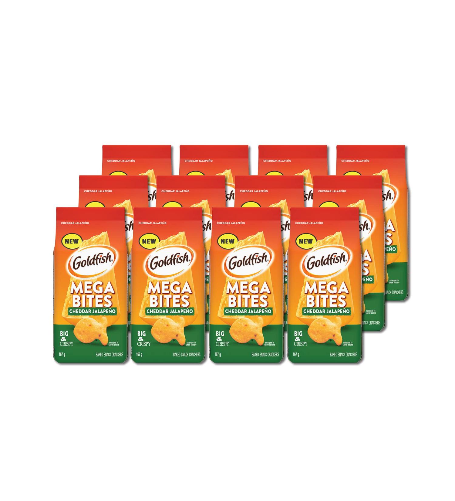 Pepperidge Farm Goldfish Mega Bites Cheddar Jalapeno 167g (Pack of 12) - Buy Online on GoSupps.com
