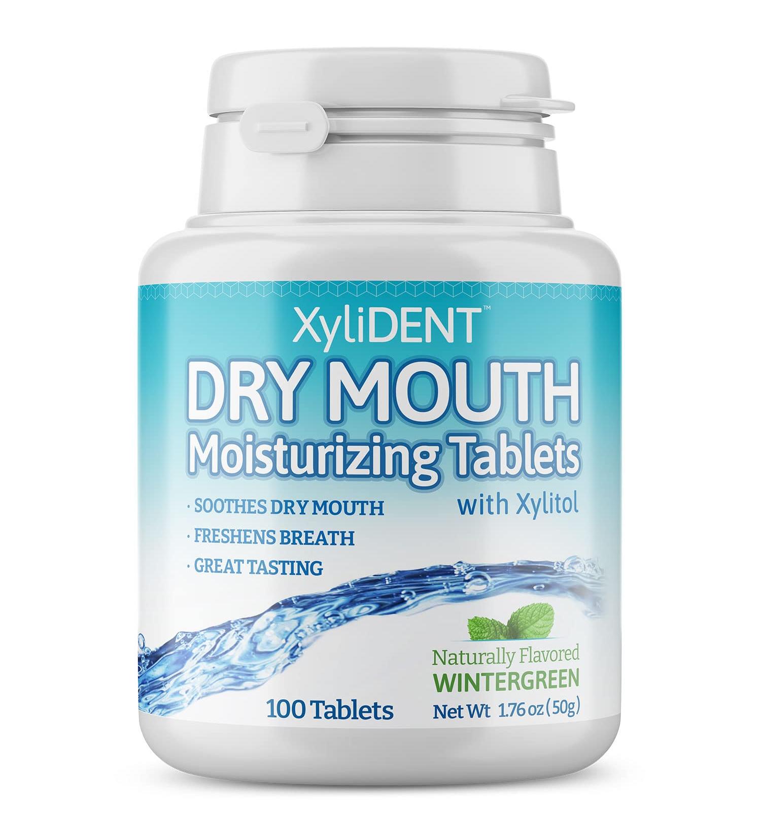 Nature's Stance XyliDENT Xylitol Tablets for Dry Mouth Relief - Wintergreen 100 Count - Stimulates Saliva, Freshens Breath, Reduces Acid Production - Fast Acting Relief - Buy Online on GoSupps.com