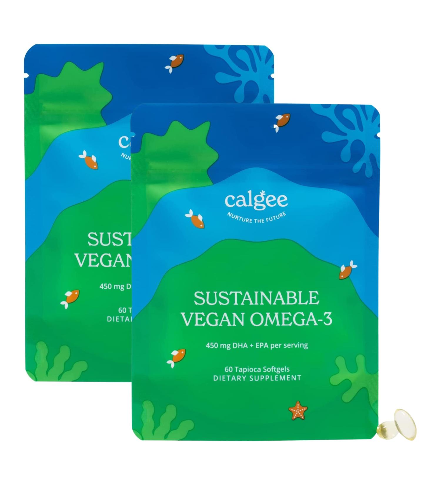 Calgee Vegan Omega 3-450mg DHA & EPA Fatty Acids - Sustainable Algae Oil - Plant-Based Fish Oil Alternative - Carrageenan-Free Softgels (120 Ct) 120 Softgels - Buy Online on GoSupps.com