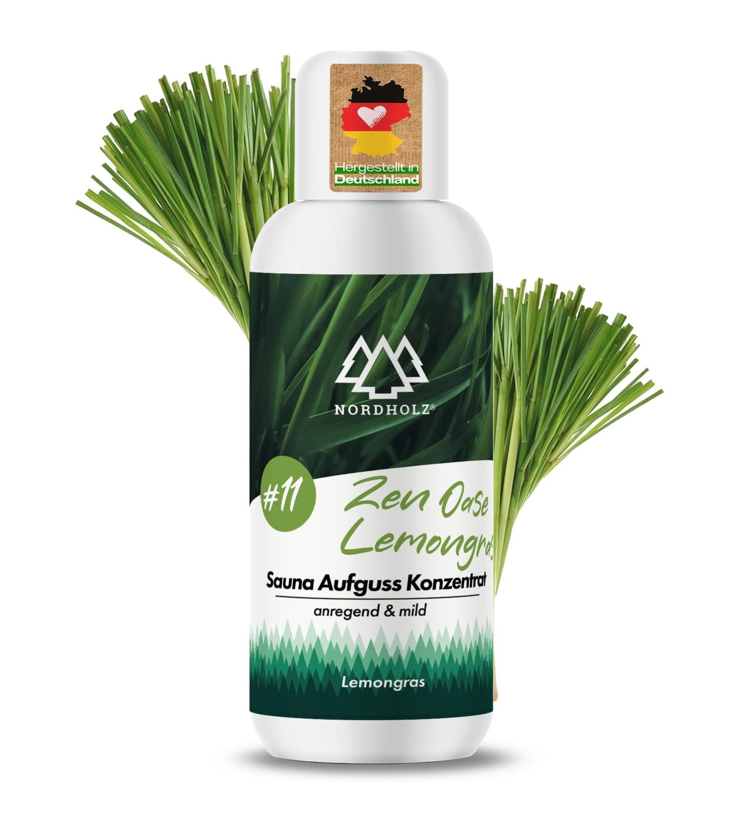 Nordholz Sauna Infusion - 48 Varieties | 100ml Zen Oasis Lemongrass | Natural Sauna Fragrance for Relaxing Moments | Premium Sauna Accessories - Buy Online on GoSupps.com