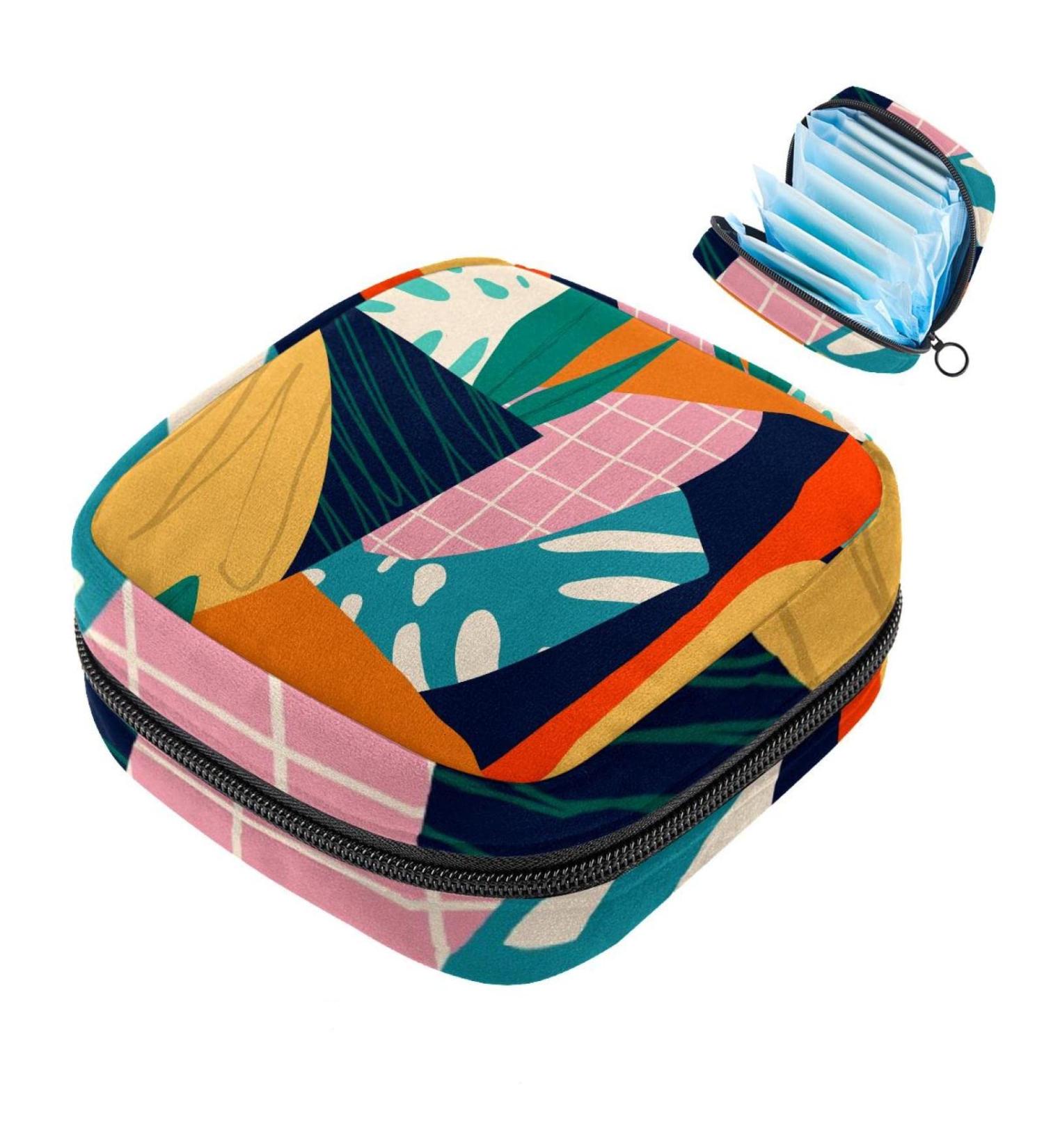 Exotic Jungle Fruits & Plants Menstrual Pad Storage Bag | Zipper Pocket for Girls & Women | Buy Eco-Friendly Menstrual Cup Accessories - Buy Online on GoSupps.com