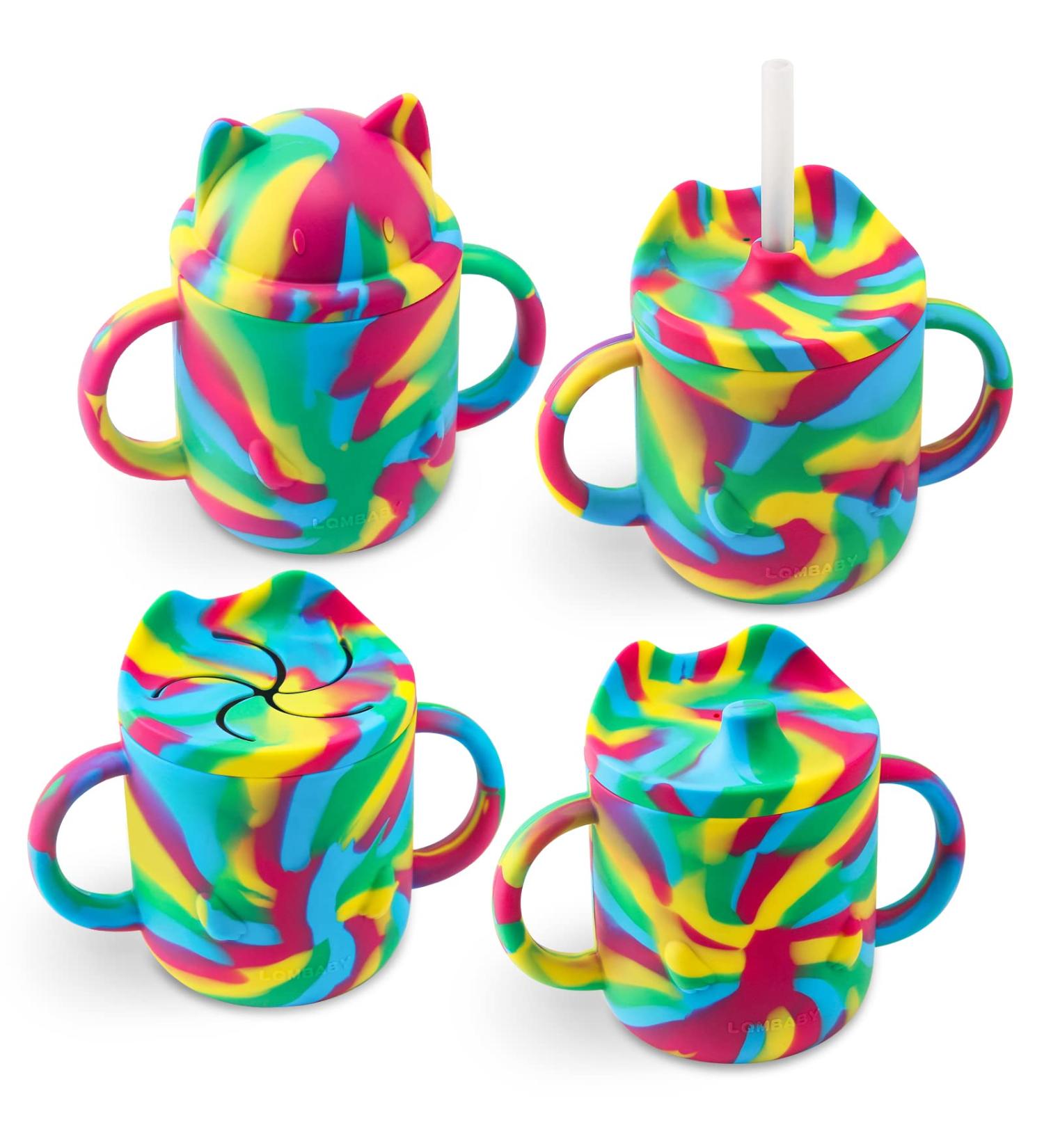 Silicone Sippy Cup for Baby & Toddler - Spill Proof Straw Cup with Snack Container - Trainer Cup for 6-12 Month to 2 Year Old - Christmas Gift for Family - Buy Online on GoSupps.com