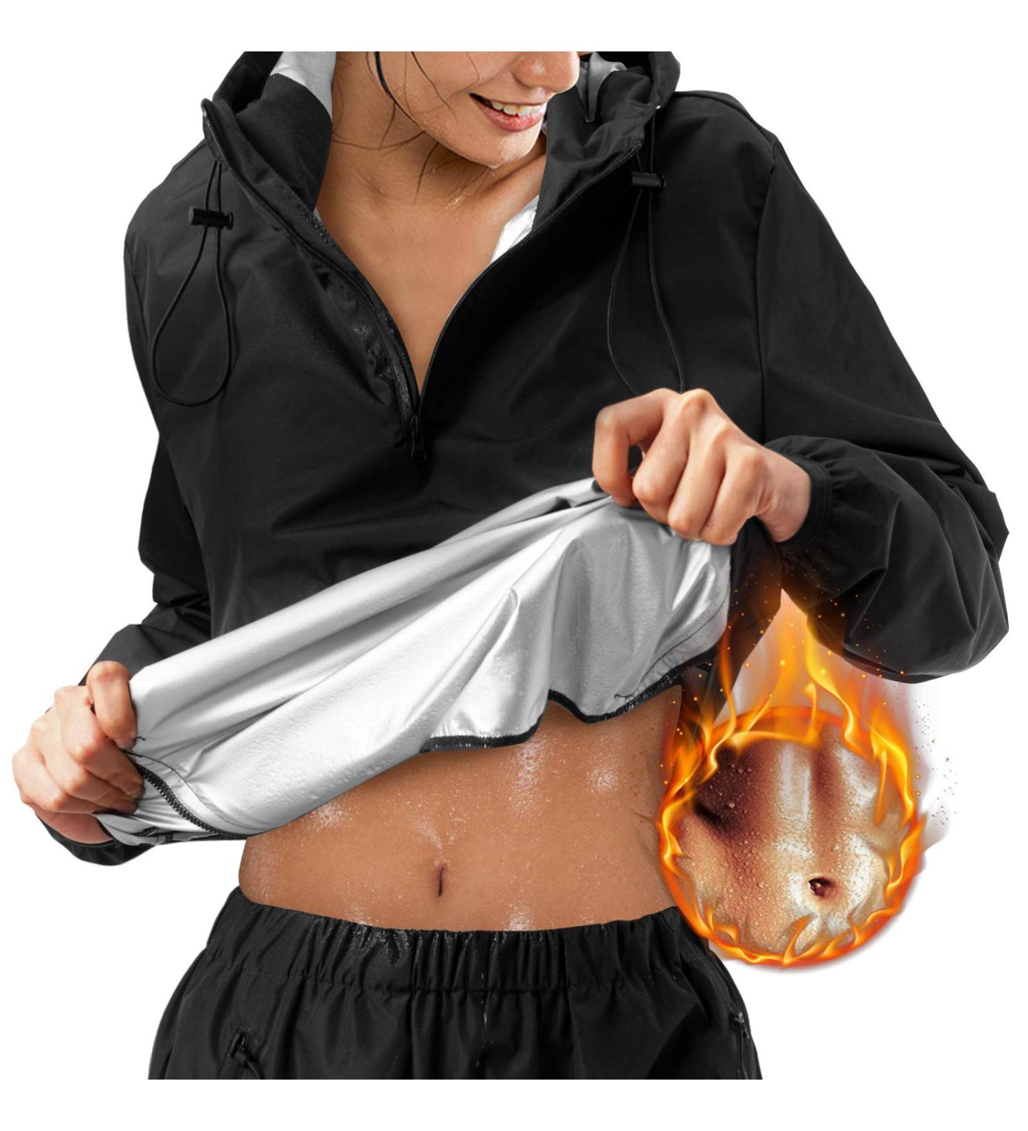Bingrong Women Sauna Shirt - Thermo Long-Sleeved Training Suit for Fitness & Weight Loss | Quick Drying Body Shaper & Waist Trainer in Black - Shop Now! - Buy Online on GoSupps.com