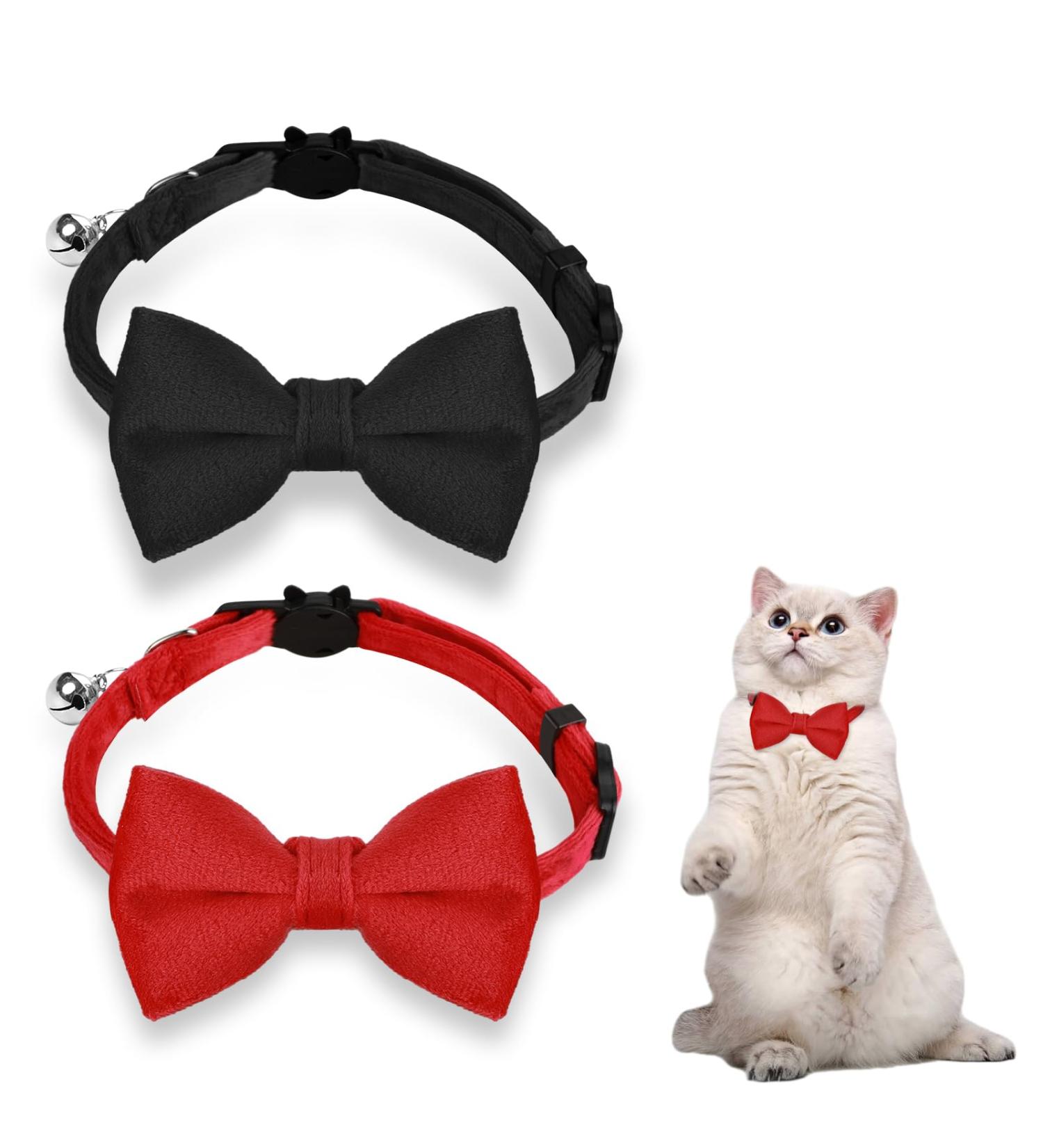 Buy Giantree Cat Collar Set - Adjustable Cat-Fly Neck Band with Bell for Small Pets | Perfect for Cats & Puppies (Red Black) - International Shipping Available - Buy Online on GoSupps.com