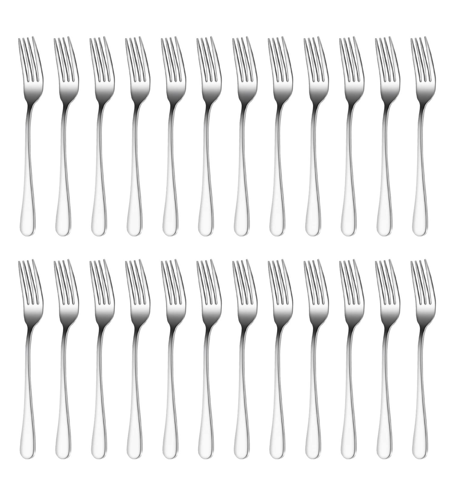 Xeodaun 24 Pieces Dinner Forks Set 7.1 Inch Silver Stainless Steel Dinner Forks Forks Silverware Forks for Kitchen - Buy Online on GoSupps.com