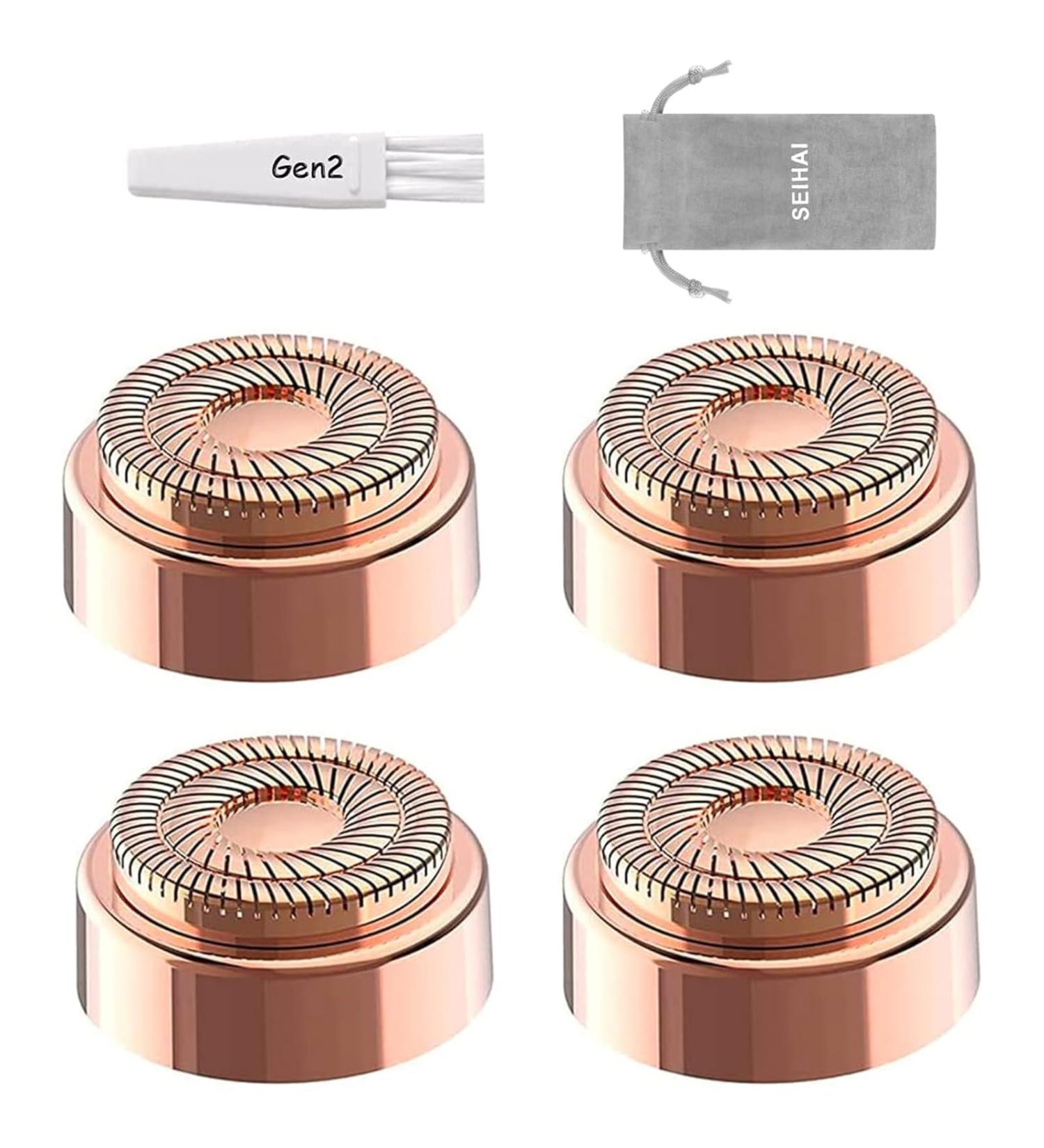 SEIHAI Replacement Heads for Flawless Facial Hair Remover Replacement Blades for Finishing Touch Flawless Gen 2 Hair Removal with Flannel Bag 4-Replacement Heads - Buy Online on GoSupps.com