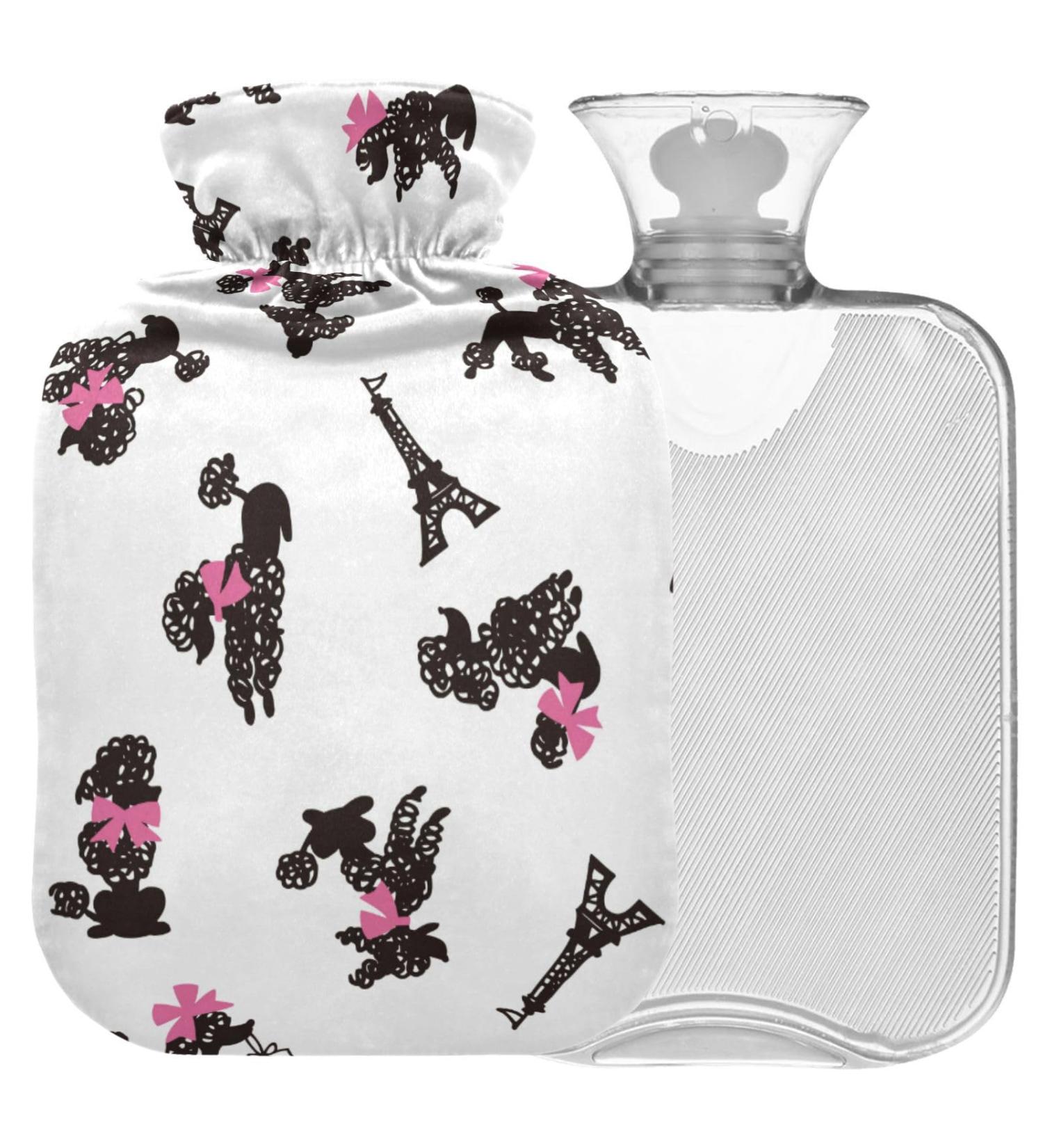 Naanle Poodle Dog Eiffel Tower Heat Bottle - 2L Transparent Warm Water Bottle for Pain Relief Hot & Cold Therapy - Ideal Hand & Feet Warmer - Buy Online on GoSupps.com