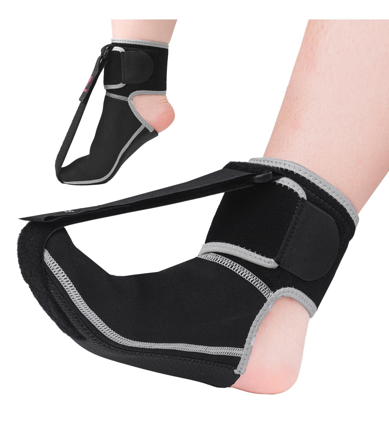 Plantar Fasciitis Night Splint Socks | Adjustable Brace for Foot Drop & Achilles Tendonitis | Pain Relief for Heel Spur - Black (Medium - Buy Online on GoSupps.com