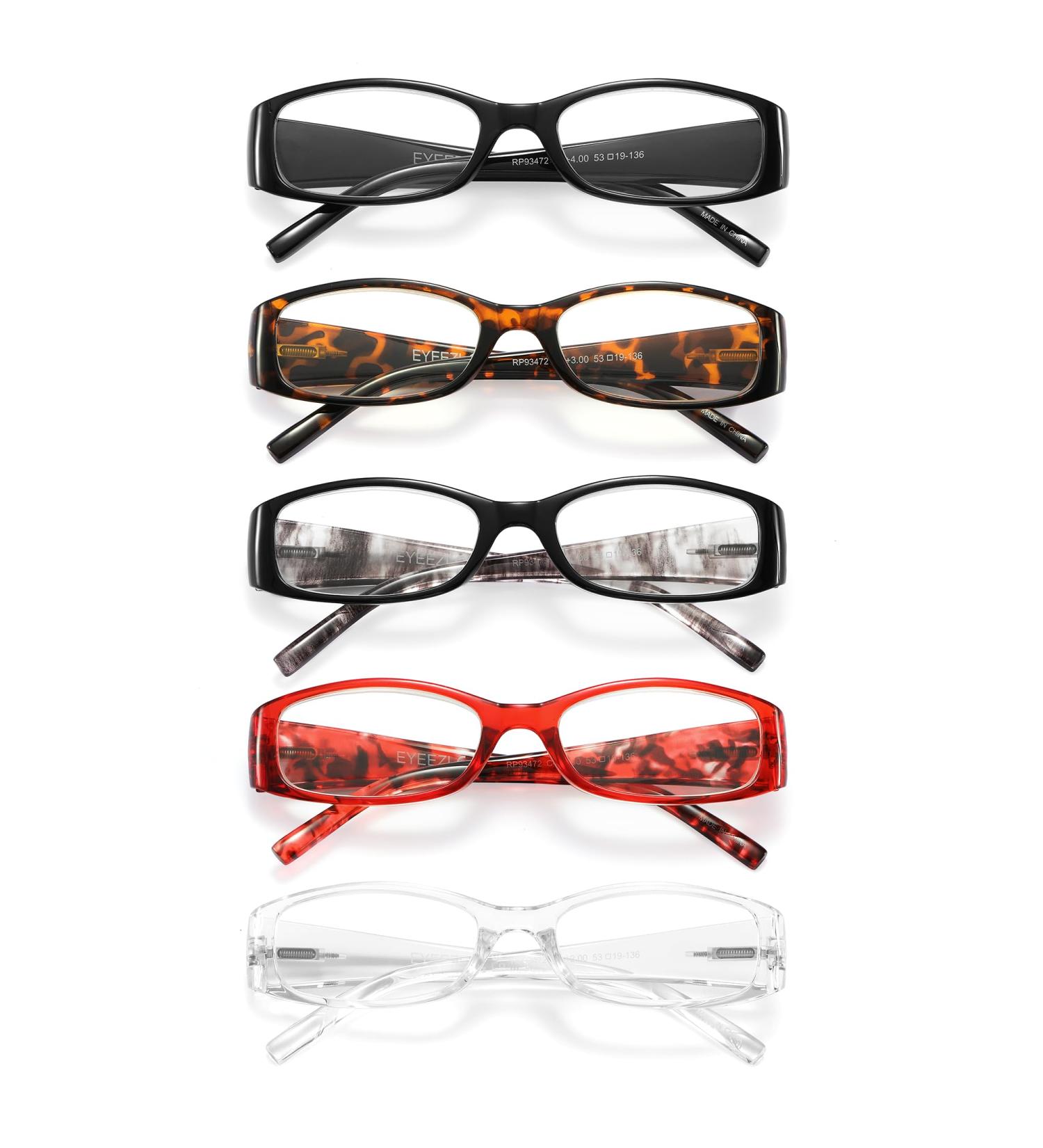 5 Pack Blue Light Blocking Reading Glasses for Men & Women - Retro Stylish UV400 Rectangle Readers - Mix Color Options - Buy Online on GoSupps.com