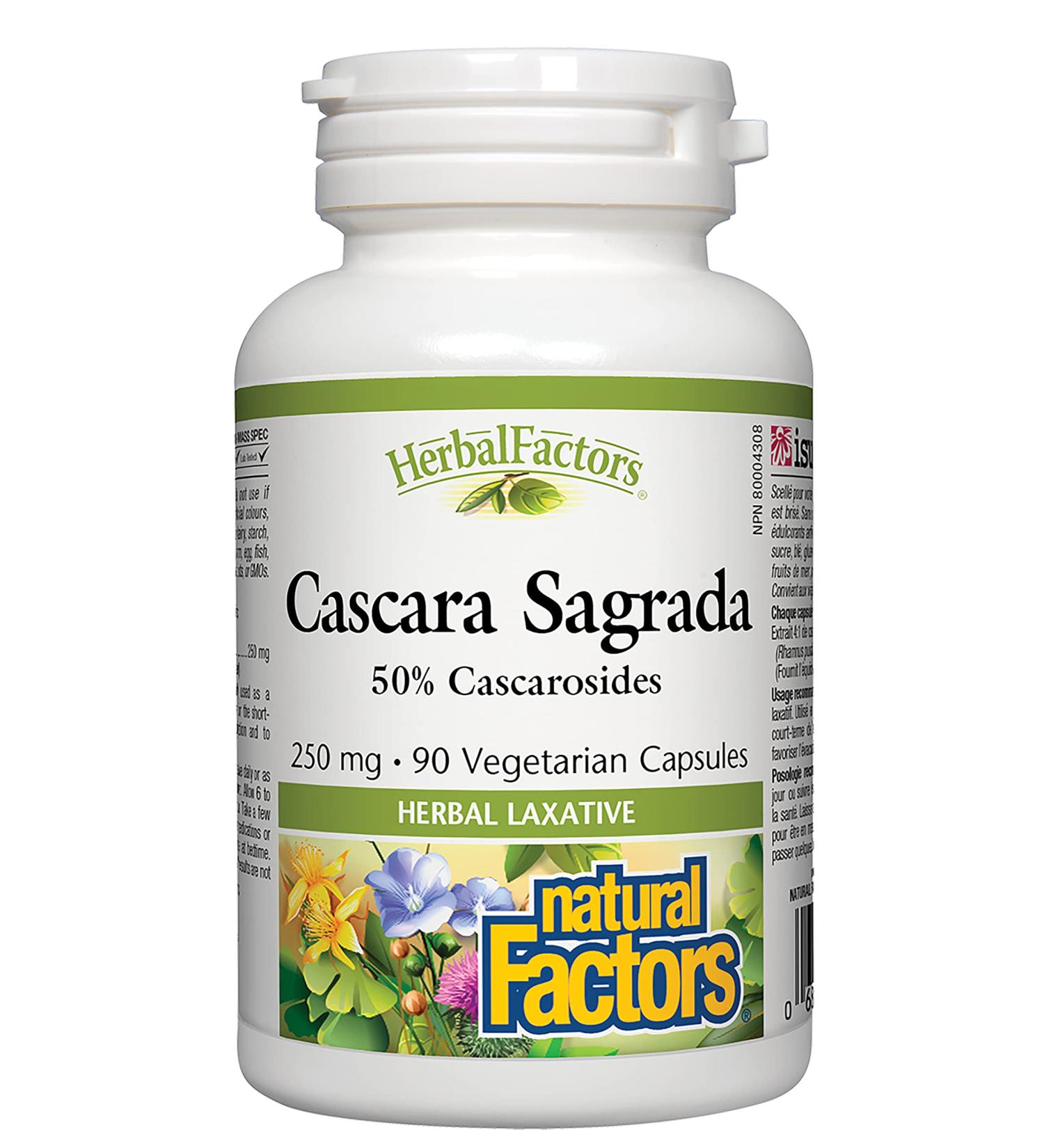 Natural Factors Cascara Sagrada 250 mg 90 Capsules - Buy Online on GoSupps.com