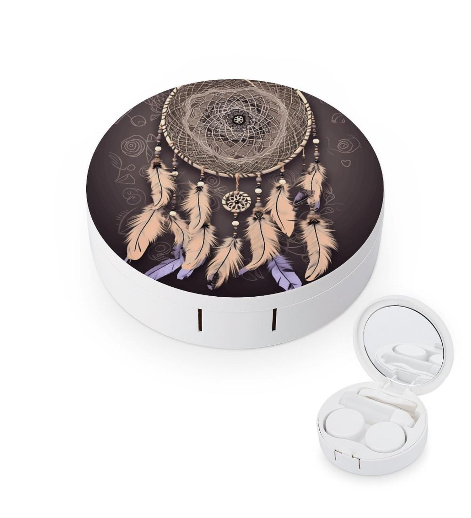 Dream Catcher Print Contact Lens Case - Stylish & Secure Lens Care Box for Travel - Buy Online on GoSupps.com