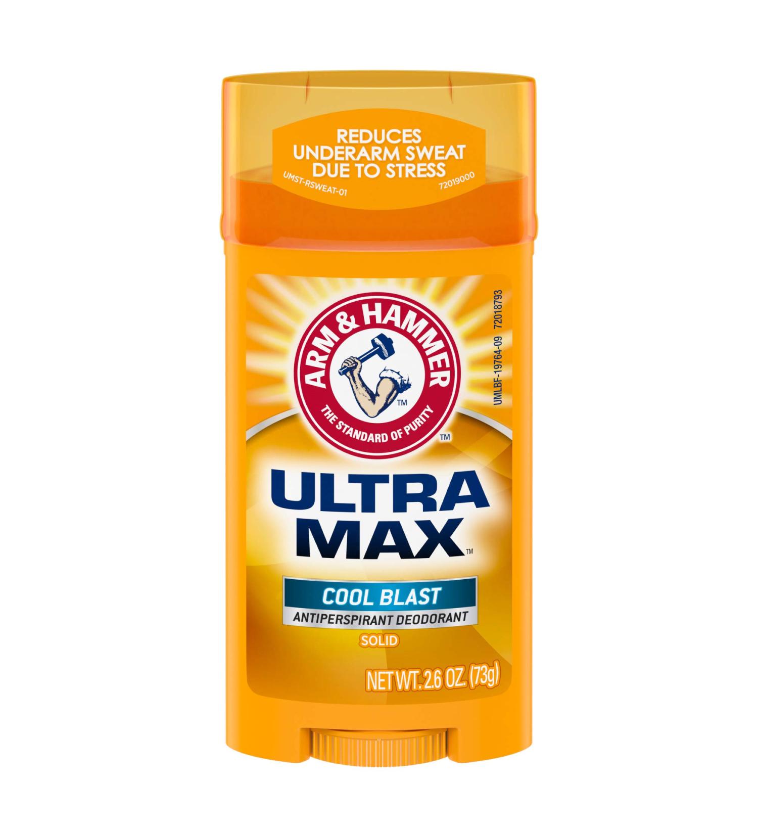 Arm & Hammer Ultra MAX Deodorant - Cool Blast Solid 2.6oz | Natural Deodorizers - Buy Online on GoSupps.com