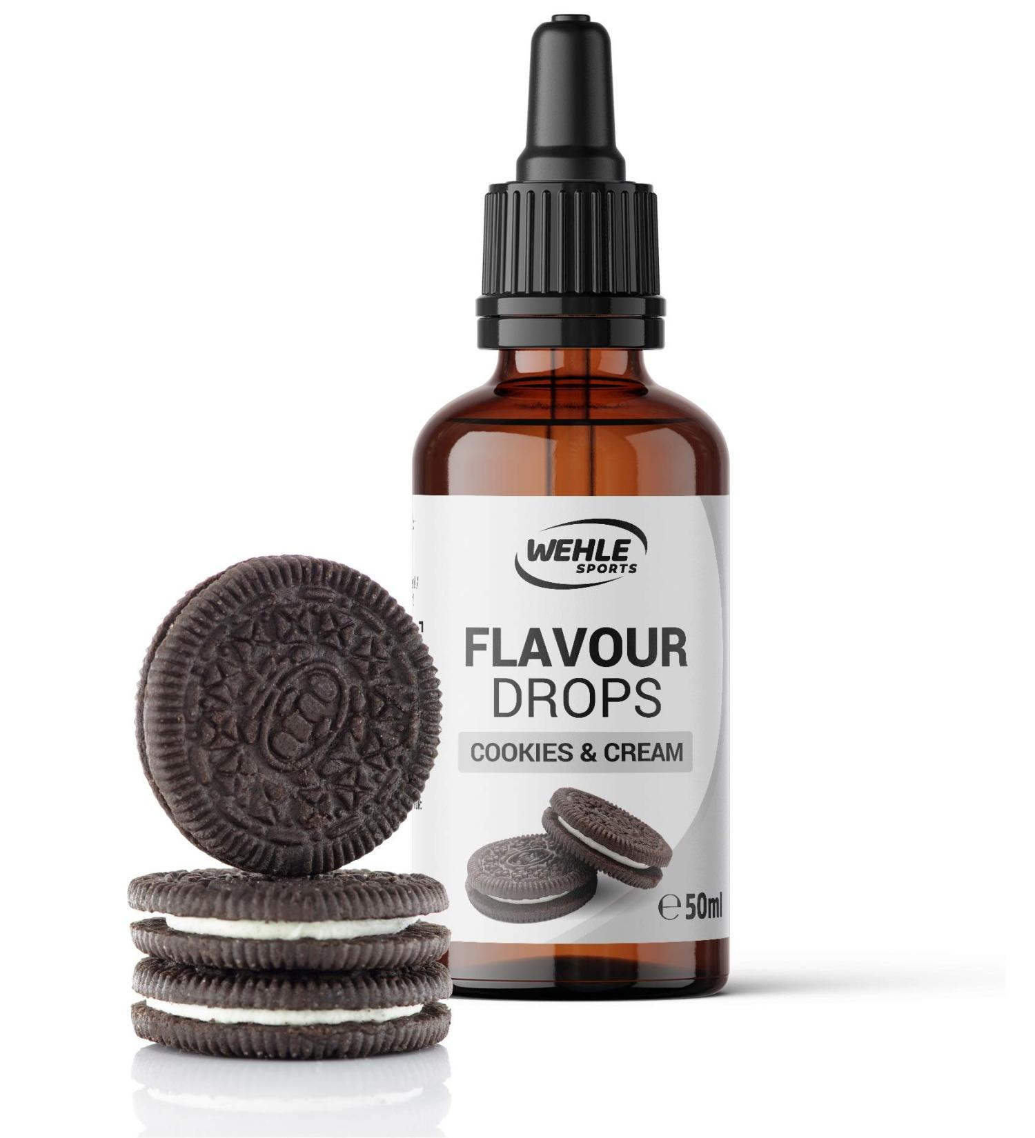 Flavor Drops Sugar-Free 50ml - Wehle Sports Cookies & Cream - Calorie-Free Sweetness for Quark Porridge & More - Buy Online on GoSupps.com