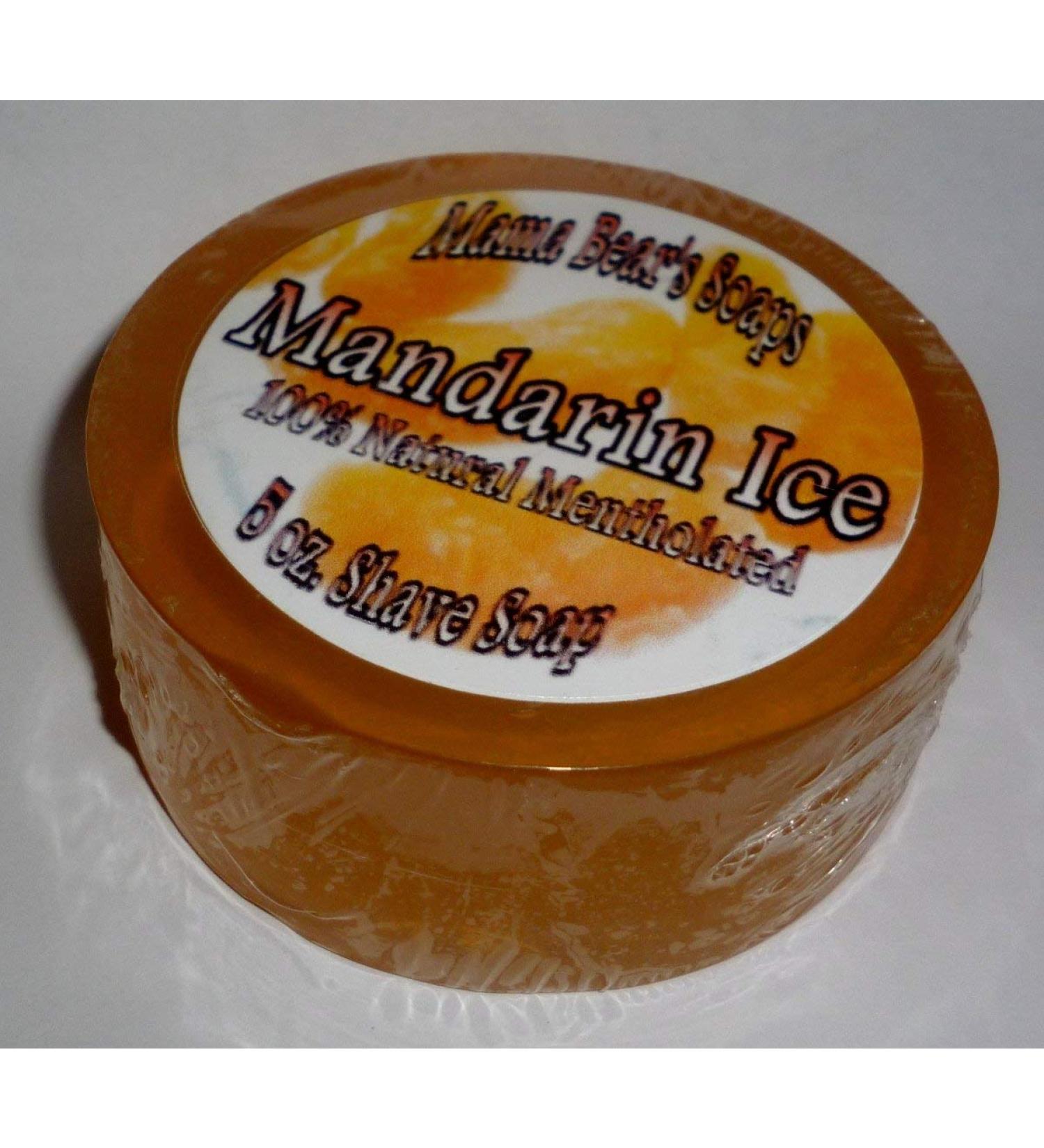 Mandarin Ice 100% Natural Mentholated Shave Soap with Mandarin Orange Essential Oil