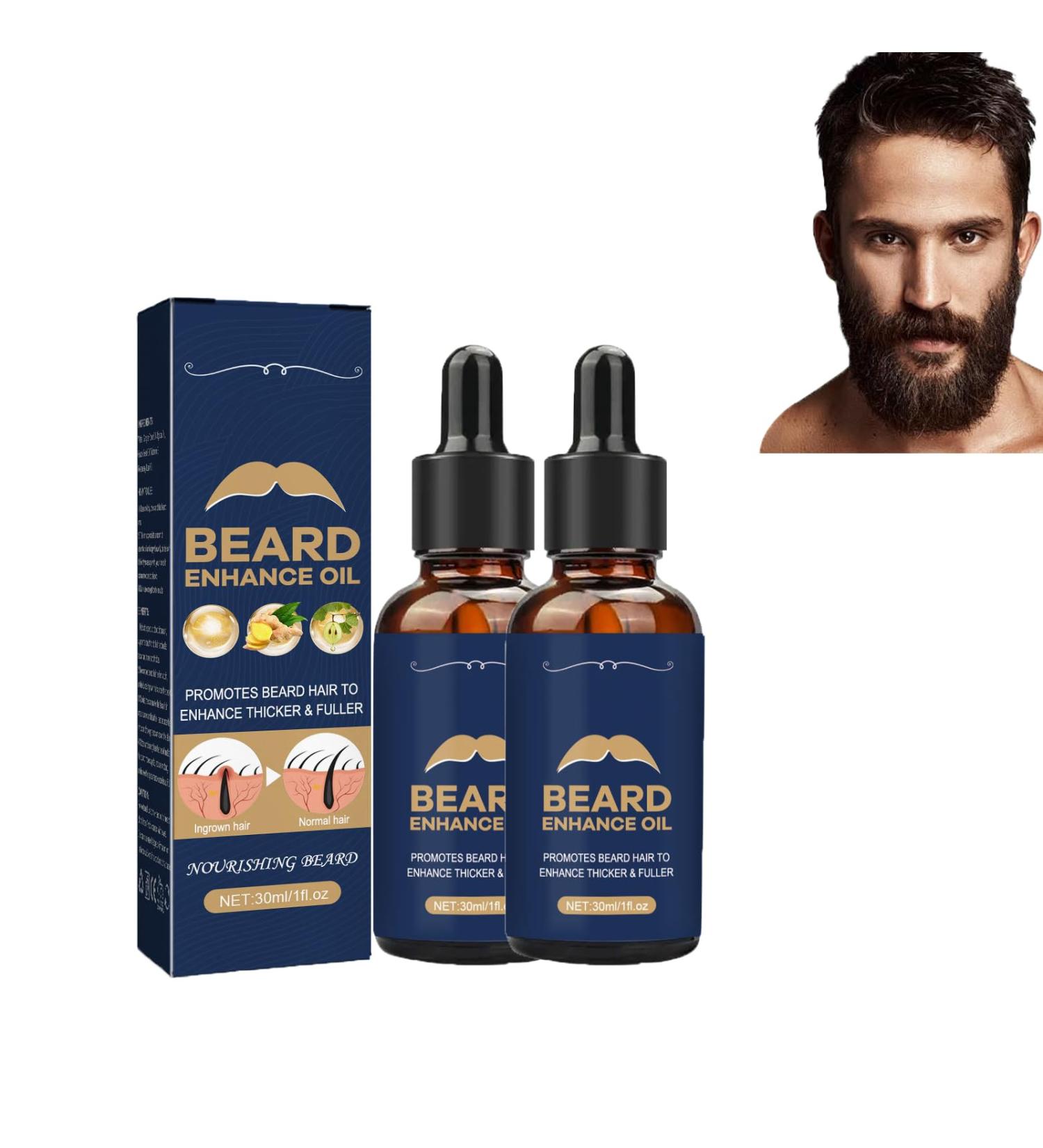 Dyceittdia 2PCs Beard Growth Oil - Natural Beard Oil for Men Moisture Care & Strengthening (2x30ml) | Essential Oils for Healthy Beard Care - Buy Online on GoSupps.com