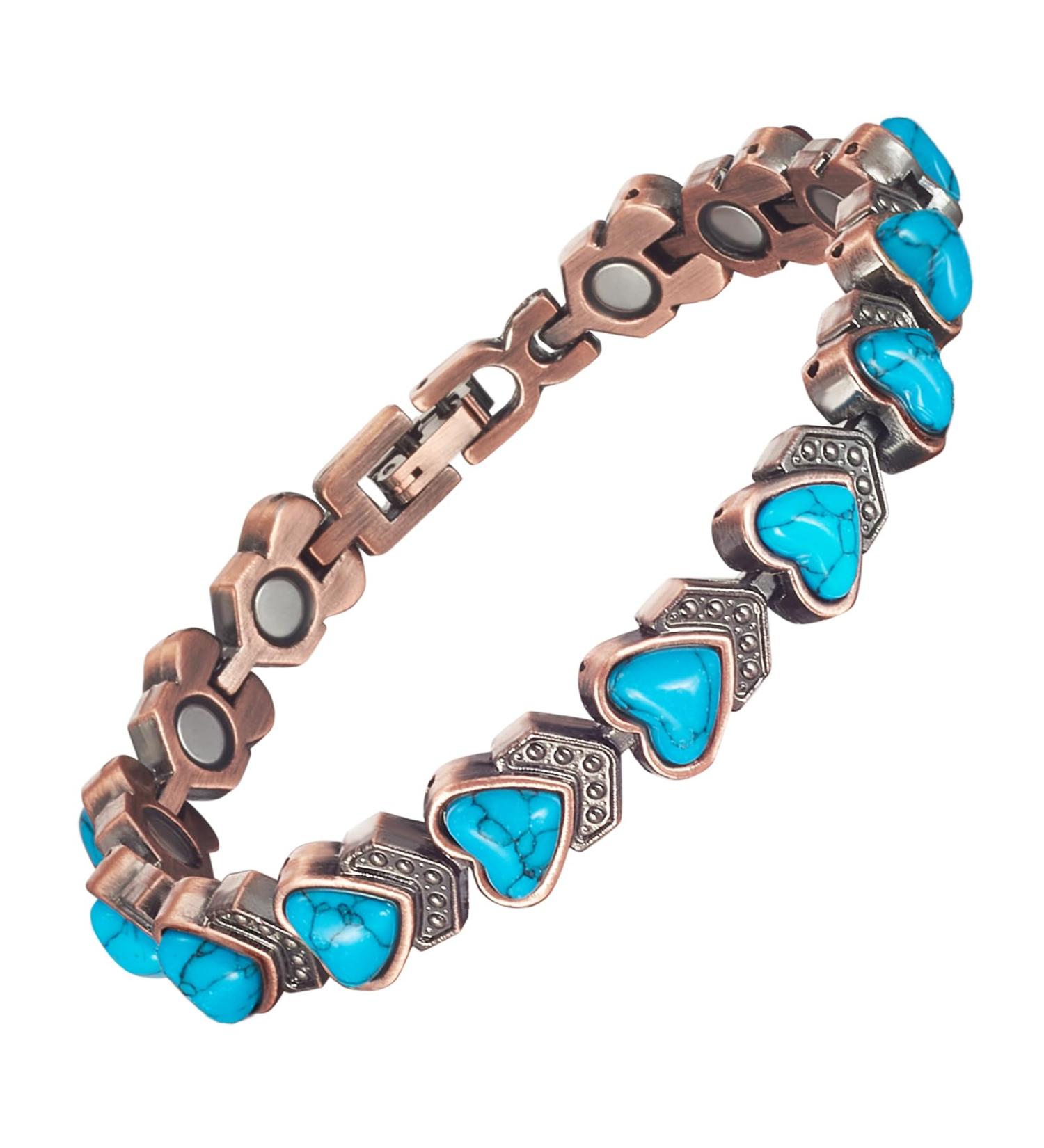 Yinox Women s Magnetic Copper Bracelet with Colored Stones - High-Strength Design & Exquisite Gift Box - Perfect Gift Idea - Buy Online on GoSupps.com
