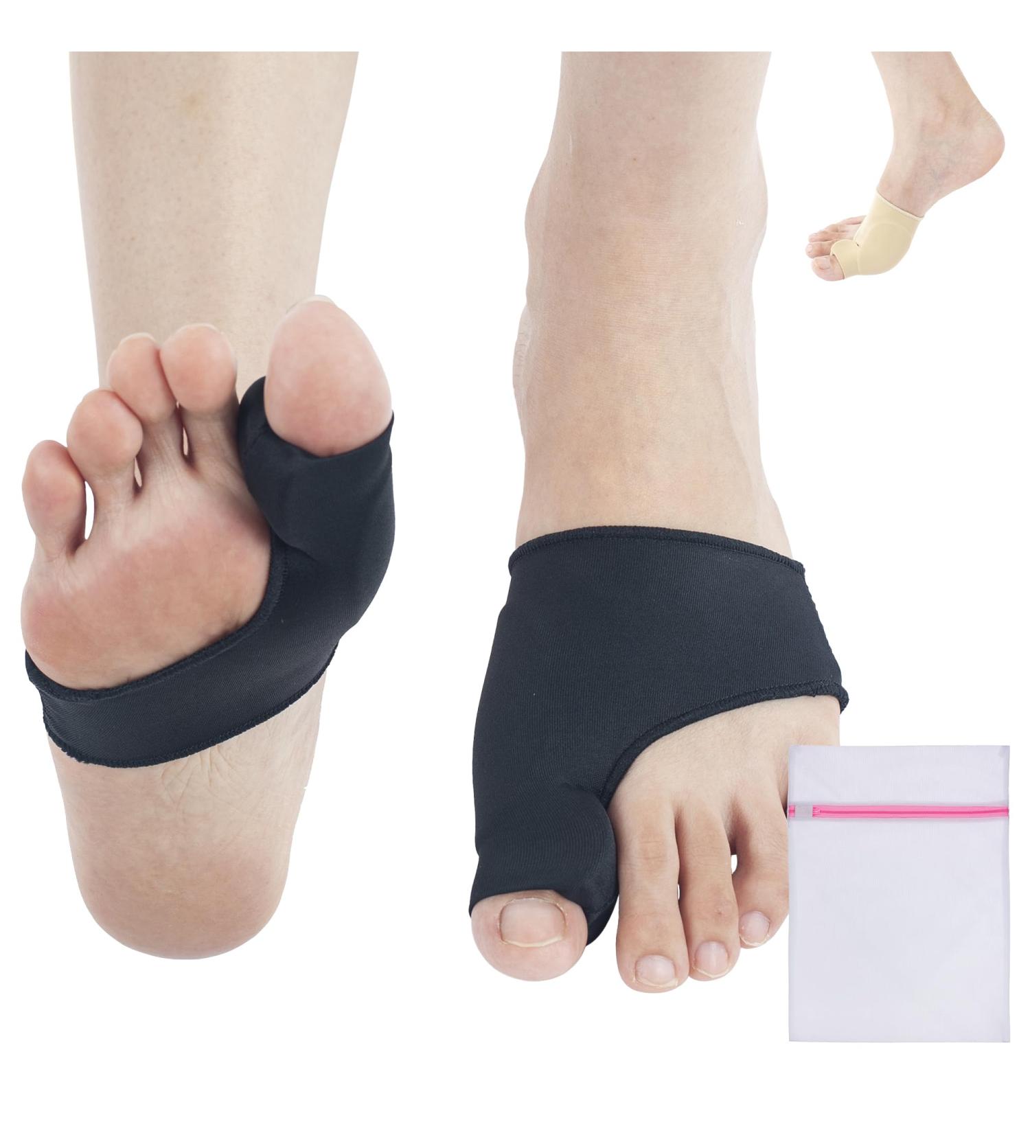 360 RELIEF Silicone Bunion Corrector & Gel Pads - Big Toe Separator for Hallux Valgus Pain Relief | Scientific Correction of Bunion | 1 Pair Small, Black | Includes Mesh Laundry Bag - Buy Online on GoSupps.com