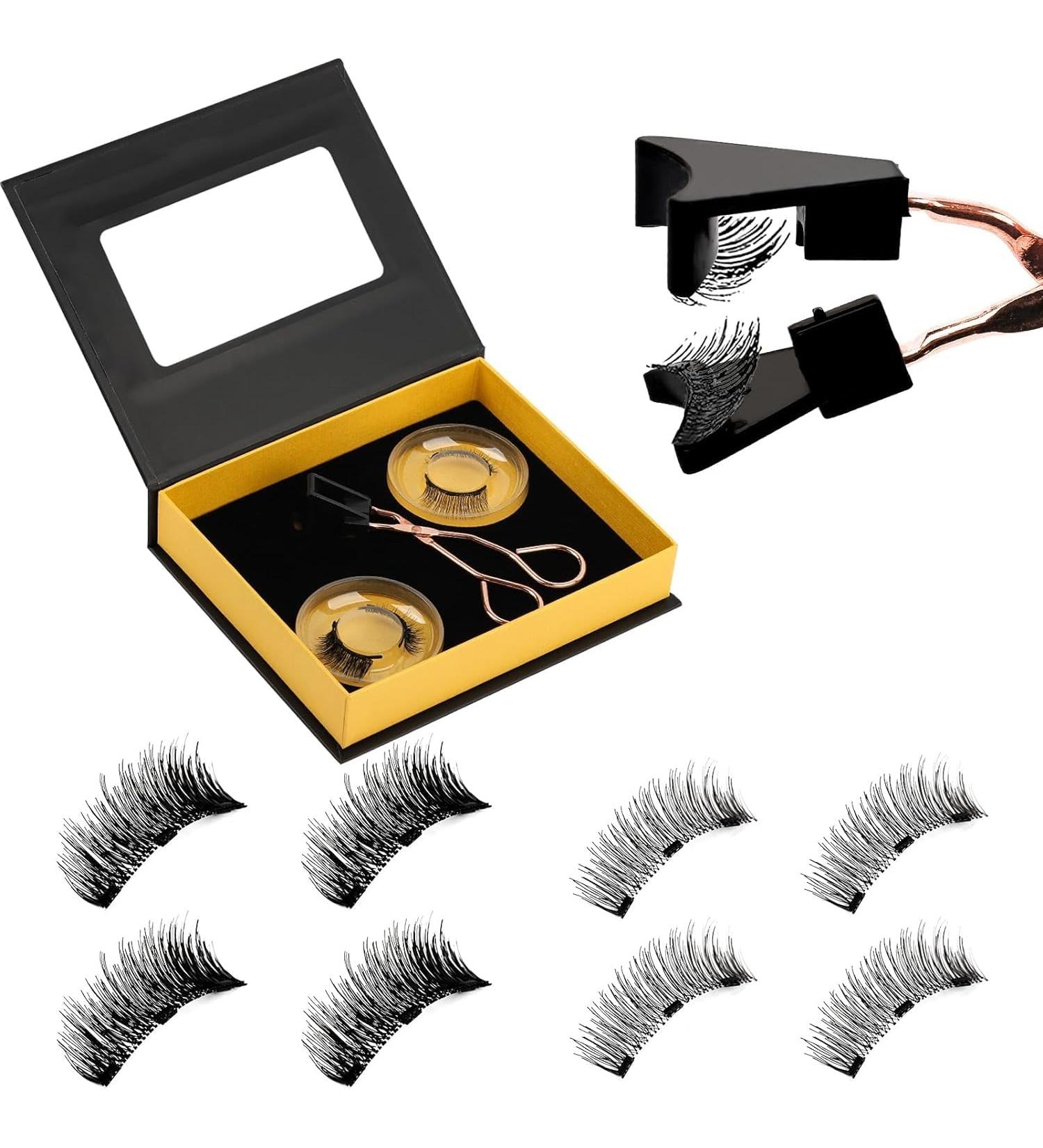 Magnetic Eyelashes False Eyelashes No Glue and Eyeliner Needed Natural Look Magnetic Lashes No Glue Magnetic Eyelashes Band Lashes Look Like Extensions Magnetic Eyelashes(Natural and Bushy) - Buy Online on GoSupps.com