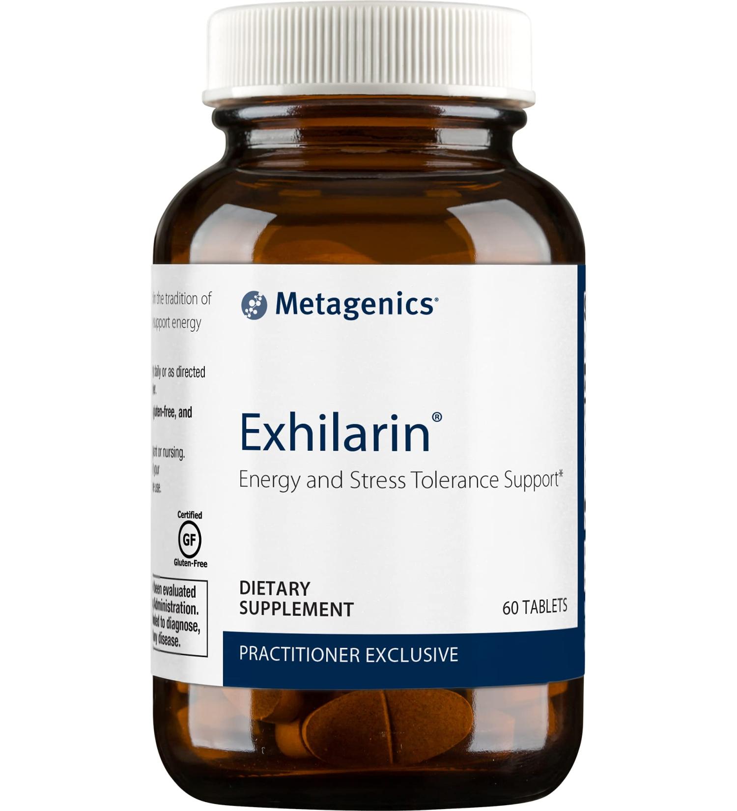 Metagenics Exhilarin Ayurvedic Formula - 60 Tablets with Adaptogens and Ashwagandha for Energy & Stress Support - Buy Online on GoSupps.com