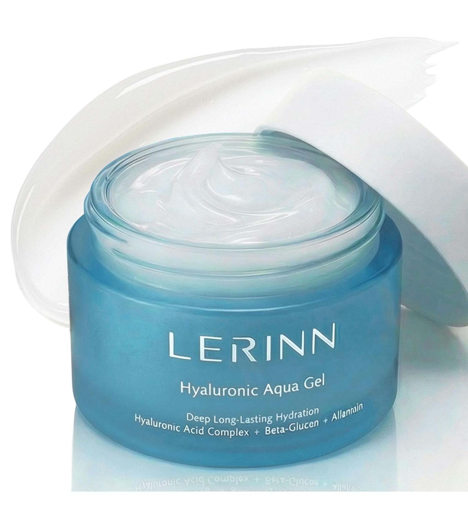 LERINN Hyaluronic Aqua Gel, Lightweight Oil-Free Face Moisturizer with Hyaluronic Acid for Deep Hydration, Fast-Absorbing Gel Cream, Fragrance-Free Lotion for Sensitive & All Skin Types (50 ml) - Buy Online on GoSupps.com