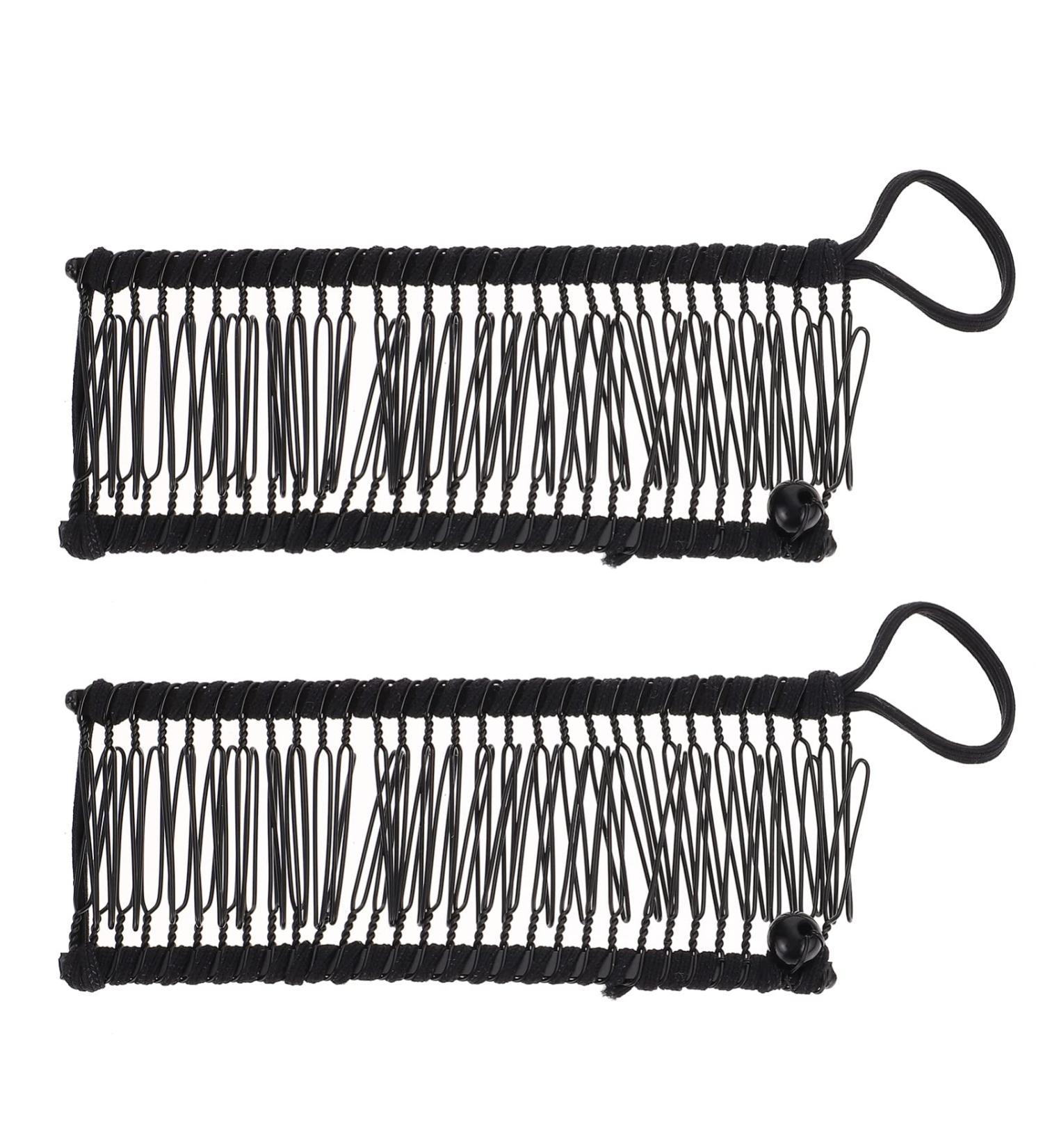 KALLORY 2pcs Vintage Stretch Banana Hair Clips | No Crease Hair Grip Styling Tool for Women - Black | 11.5X4.3X1CM - Buy Online on GoSupps.com