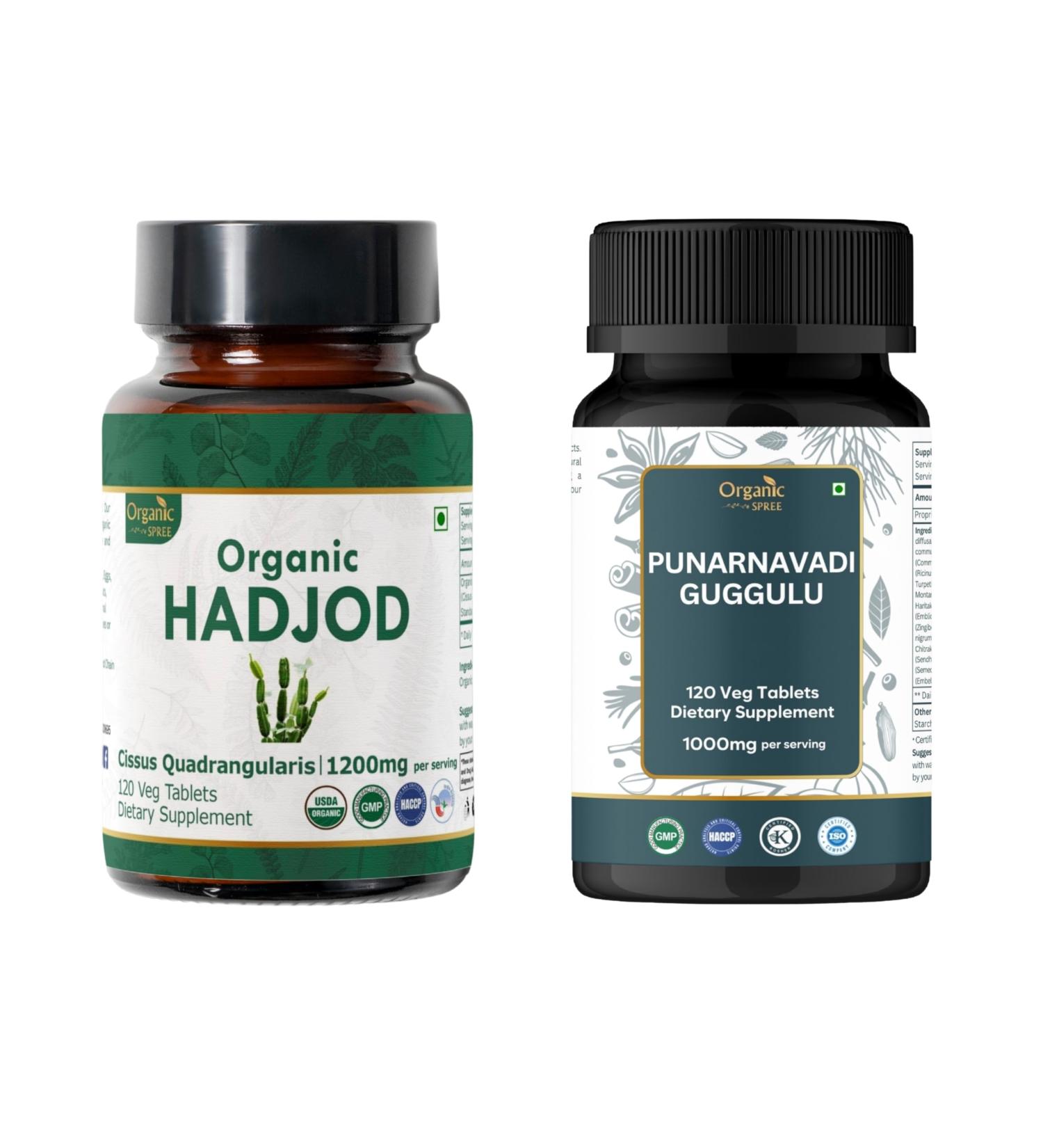 ORGANIC SPREE Hadjod & Punarnavadi Guggulu Supplement 120 Tablets Each USDA Organic Cissus Quadrangularis - Buy Online on GoSupps.com